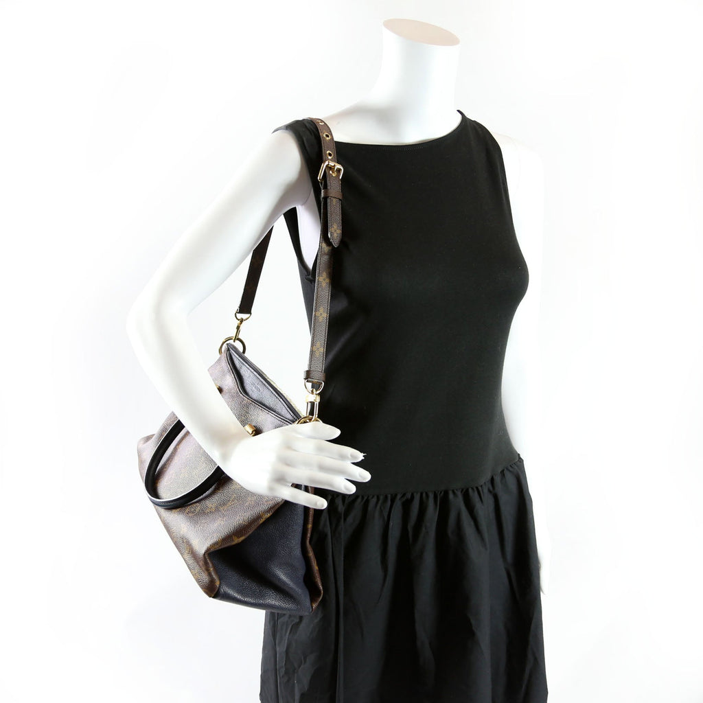 Pallas Tote Monogram Leather Side Navy