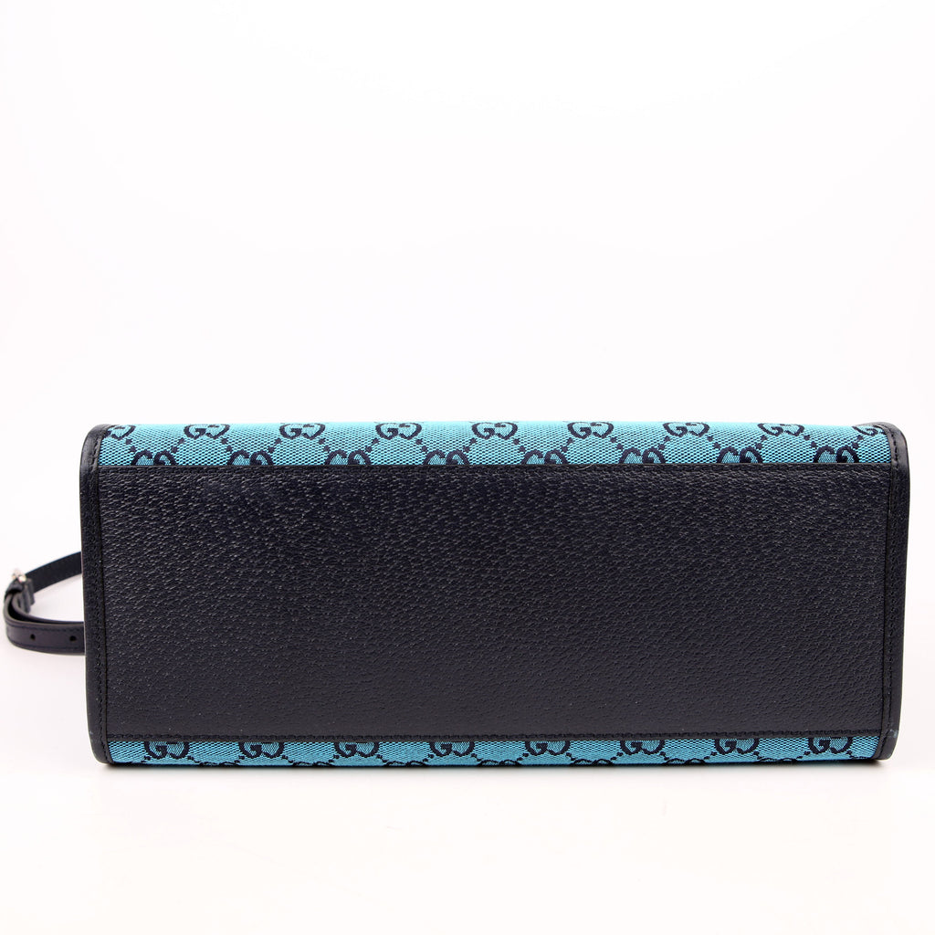 Gucci 659983 GG Canvas Interlocking GG Small Tote Blue