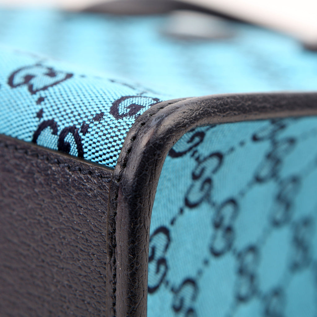 Gucci 659983 GG Canvas Interlocking GG Small Tote Blue
