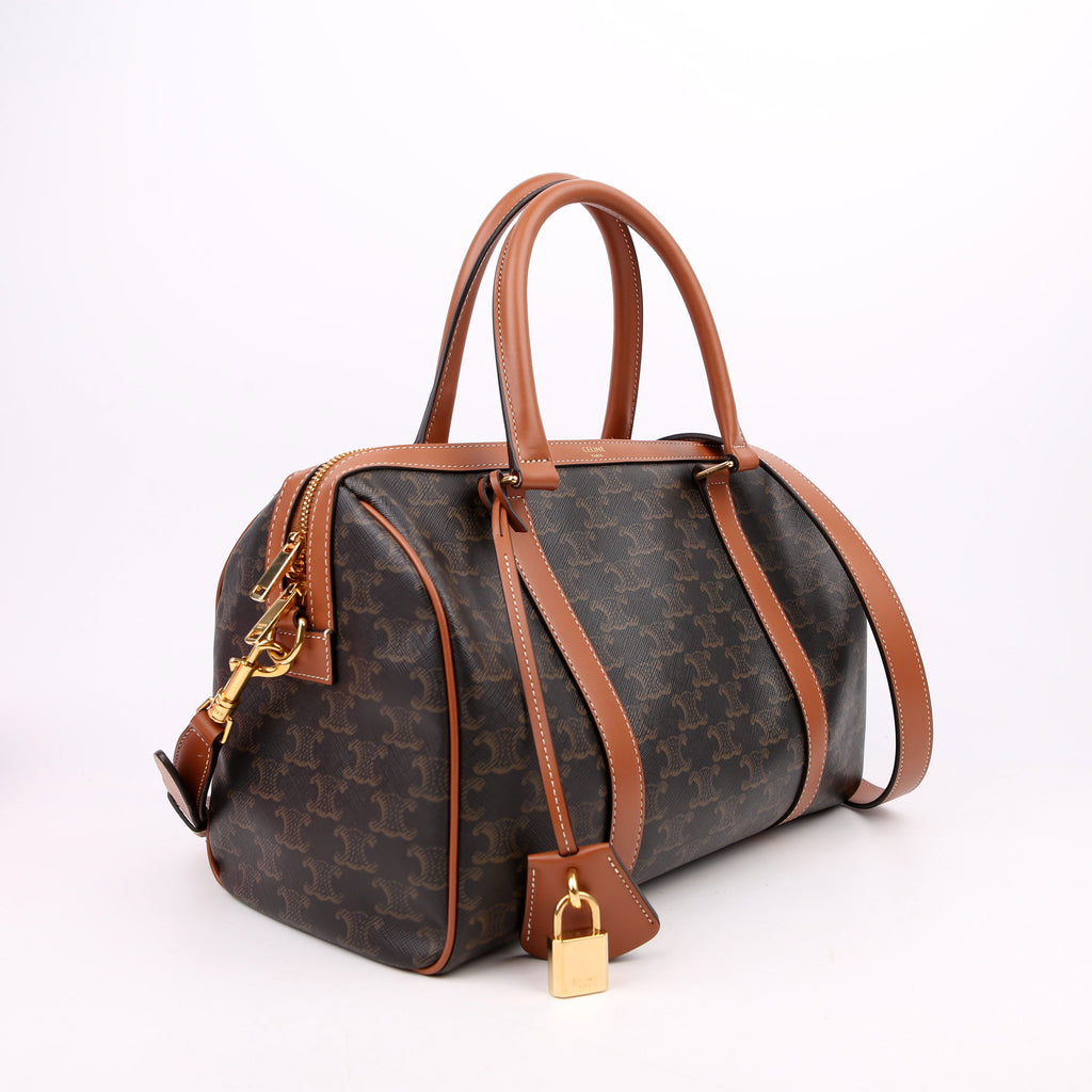 Boston Bag Triomphe Canvas Large Brown