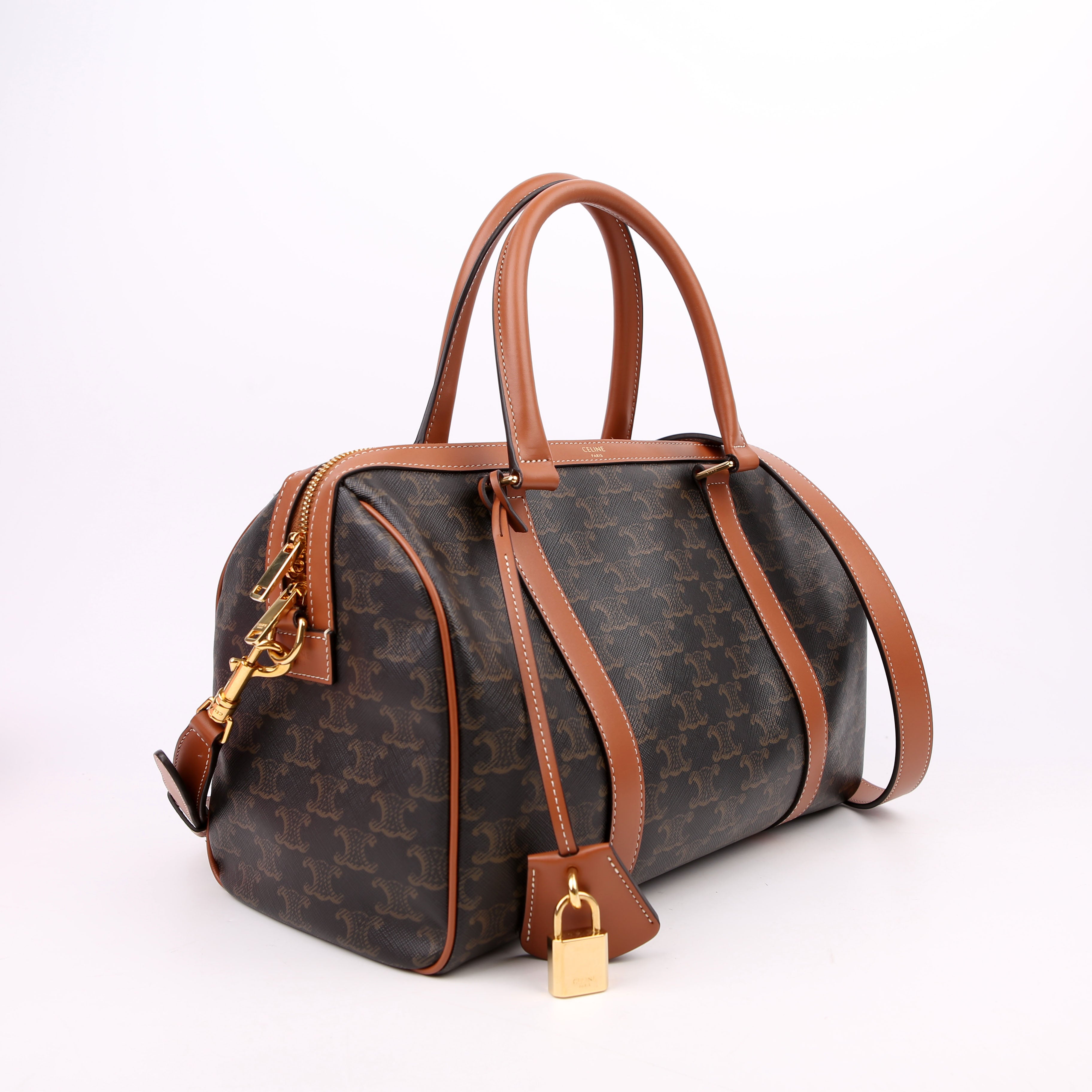 Boston Bag Triomphe Canvas Large Brown