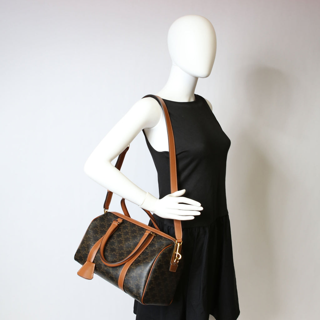 Boston Bag Triomphe Canvas Large Brown