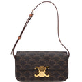 Claude Triomphe Shoulder Bag Canvas/Calfskin Brown