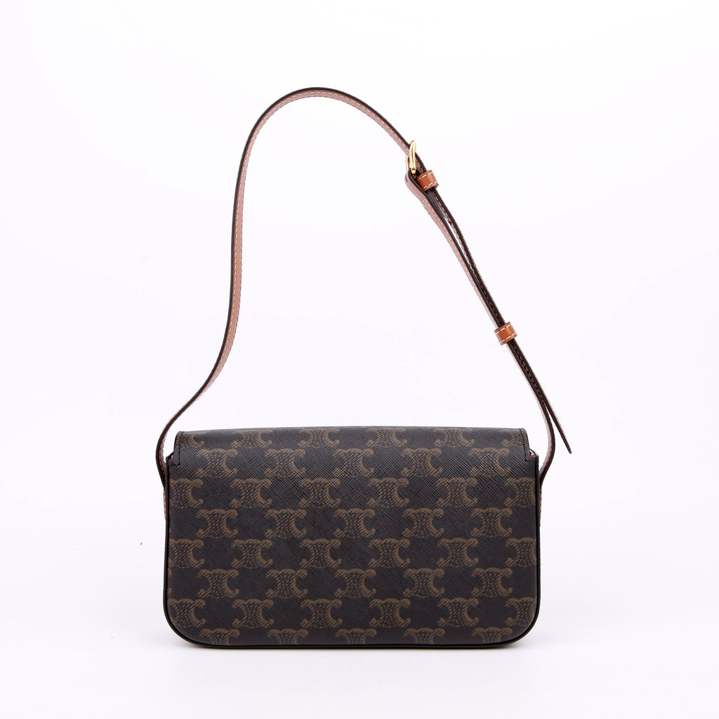 Claude Triomphe Shoulder Bag Canvas/Calfskin Brown