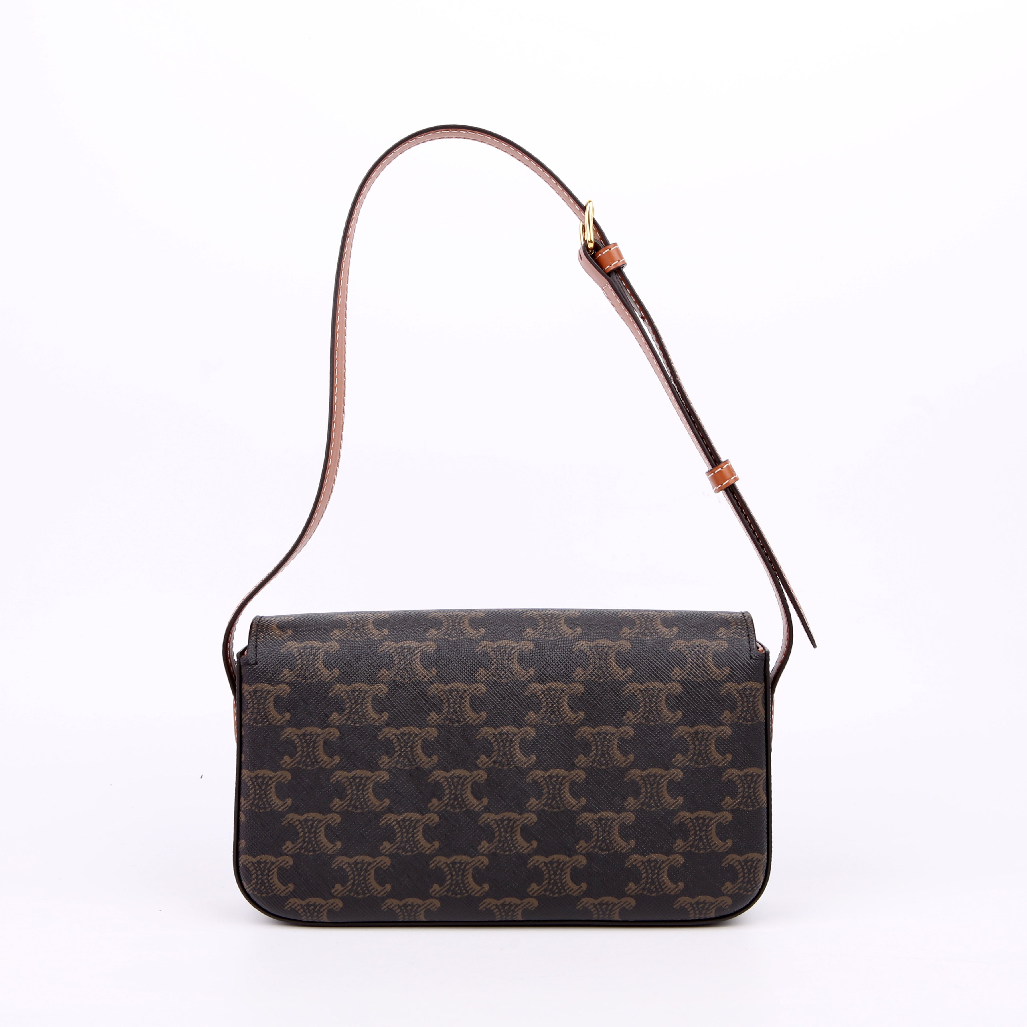 Claude Triomphe Shoulder Bag Canvas/Calfskin Brown