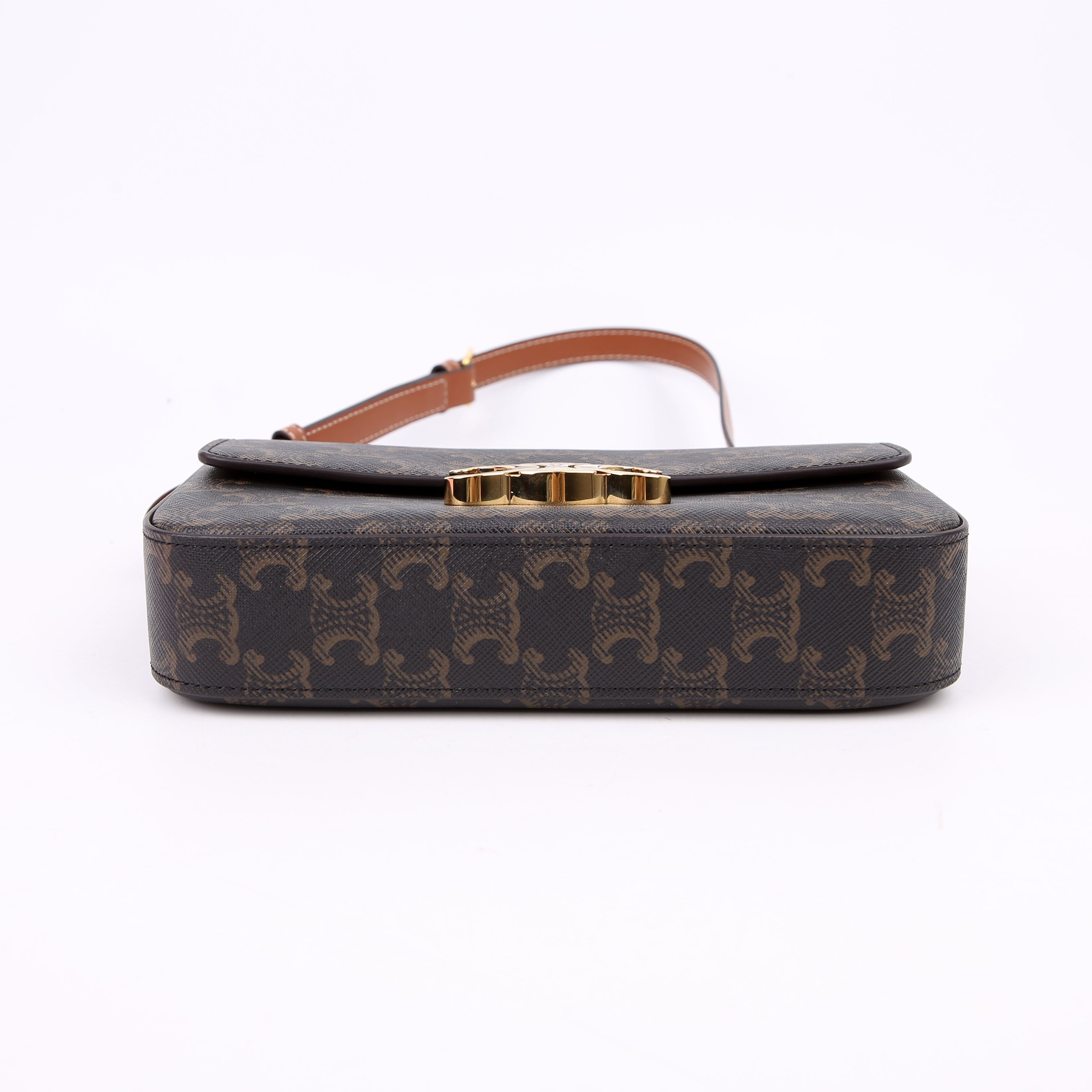 Claude Triomphe Shoulder Bag Canvas/Calfskin Brown