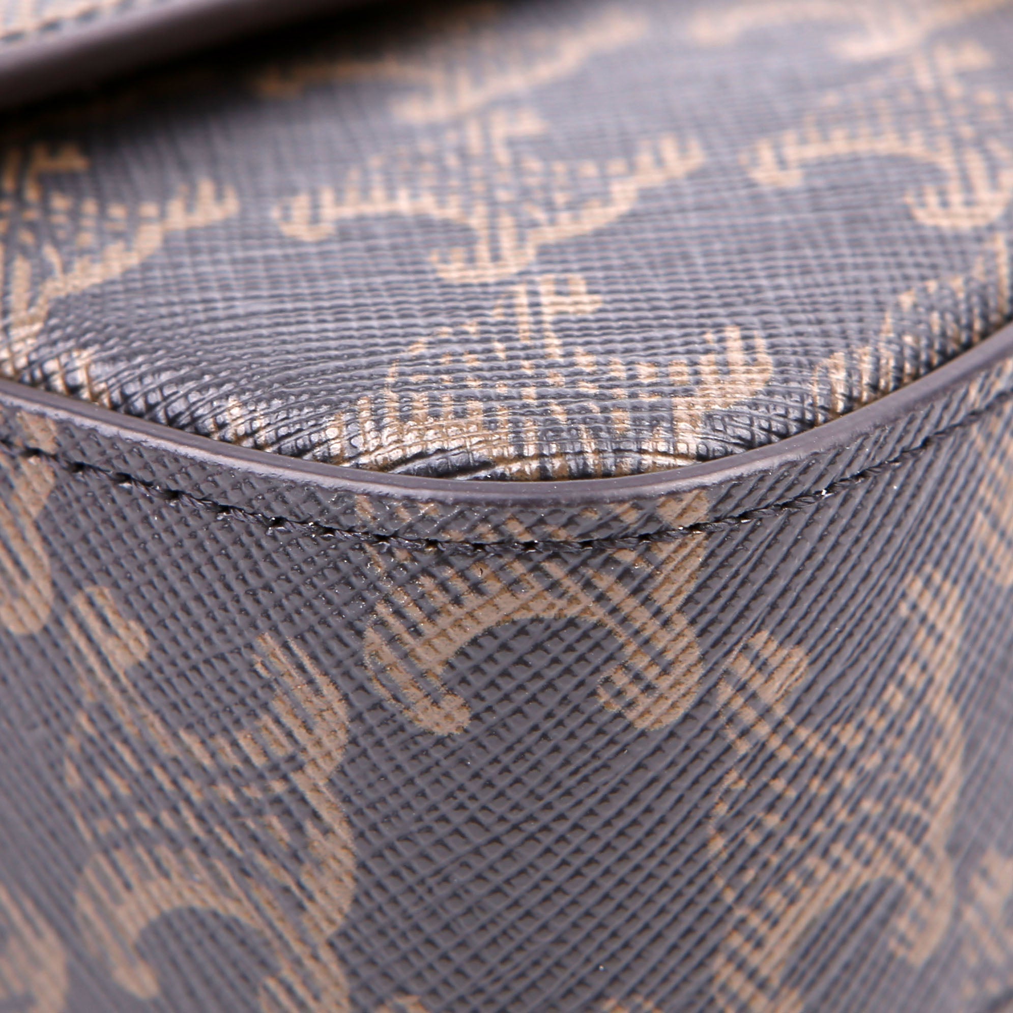 Claude Triomphe Shoulder Bag Canvas/Calfskin Brown