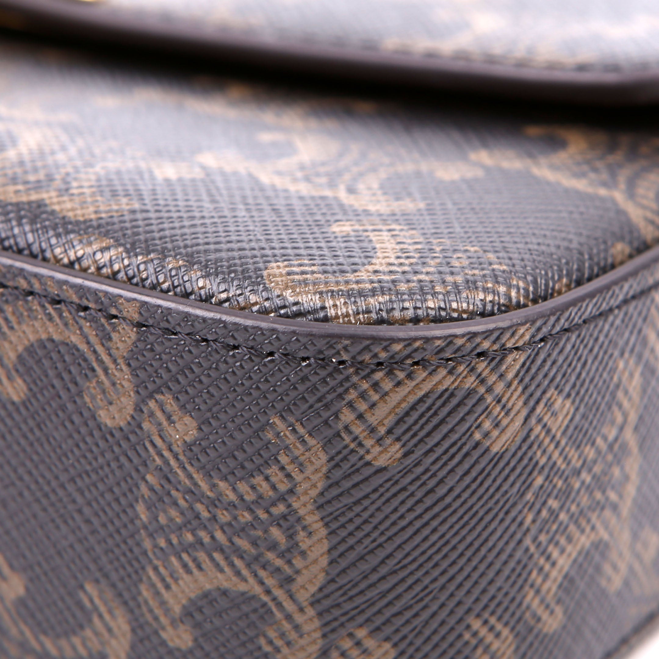 Claude Triomphe Shoulder Bag Canvas/Calfskin Brown