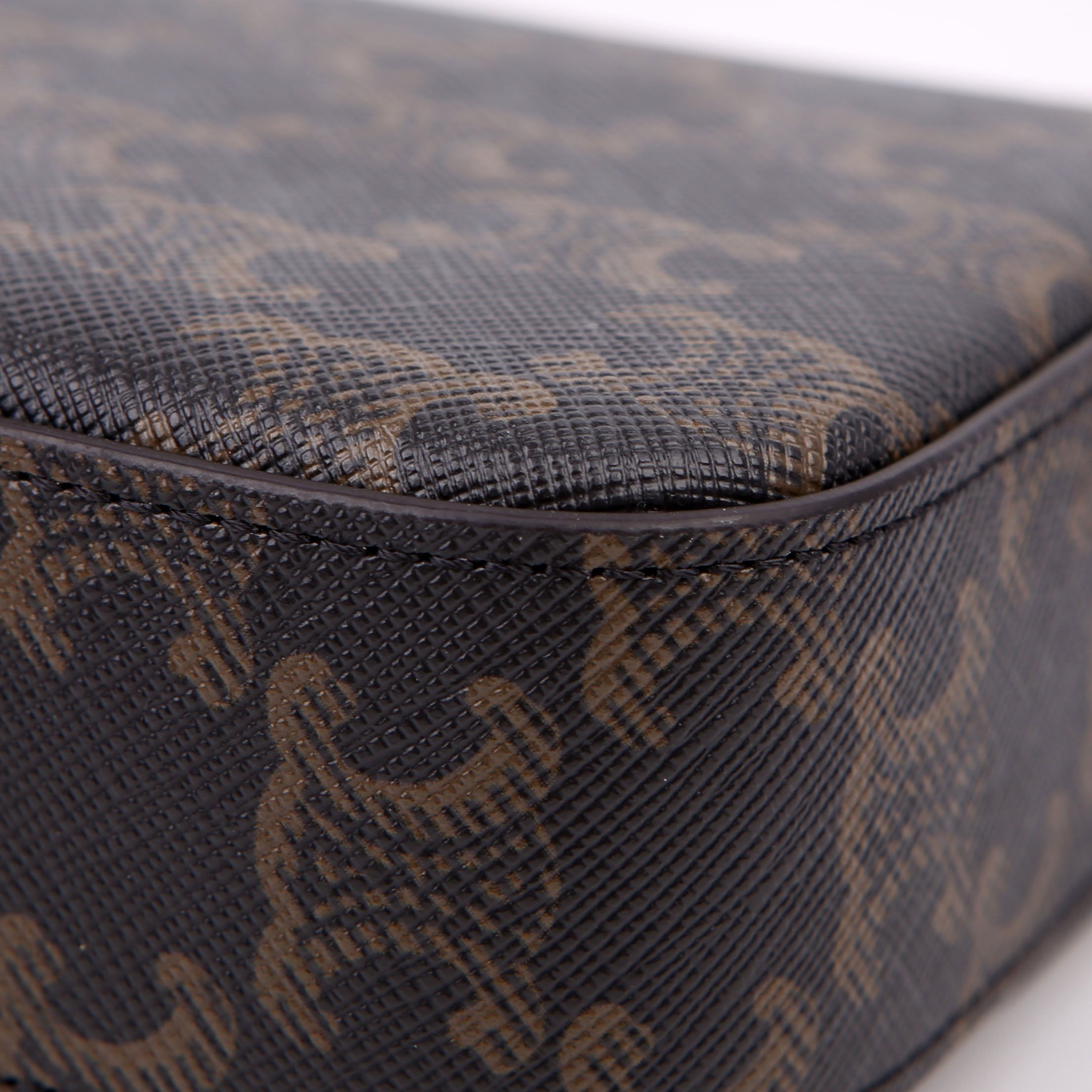 Claude Triomphe Shoulder Bag Canvas/Calfskin Brown