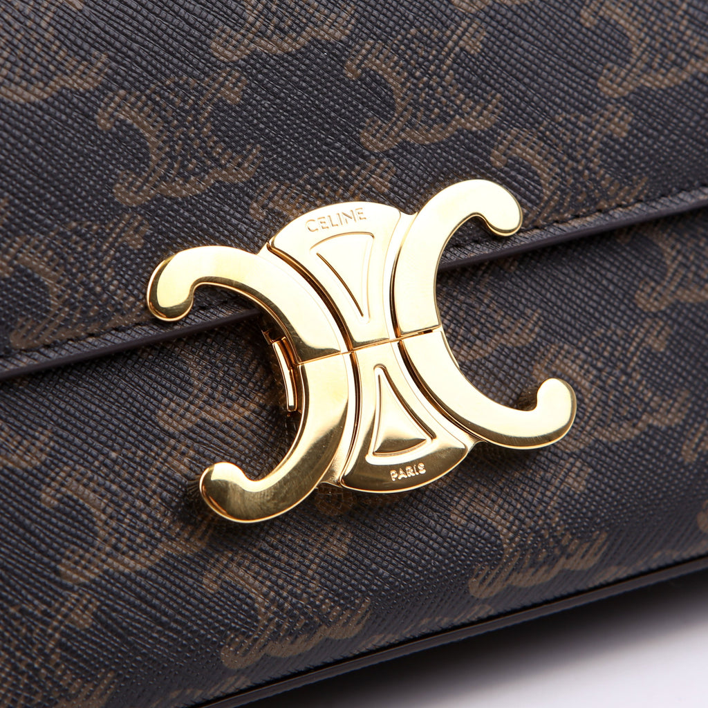 Claude Triomphe Shoulder Bag Canvas/Calfskin Brown