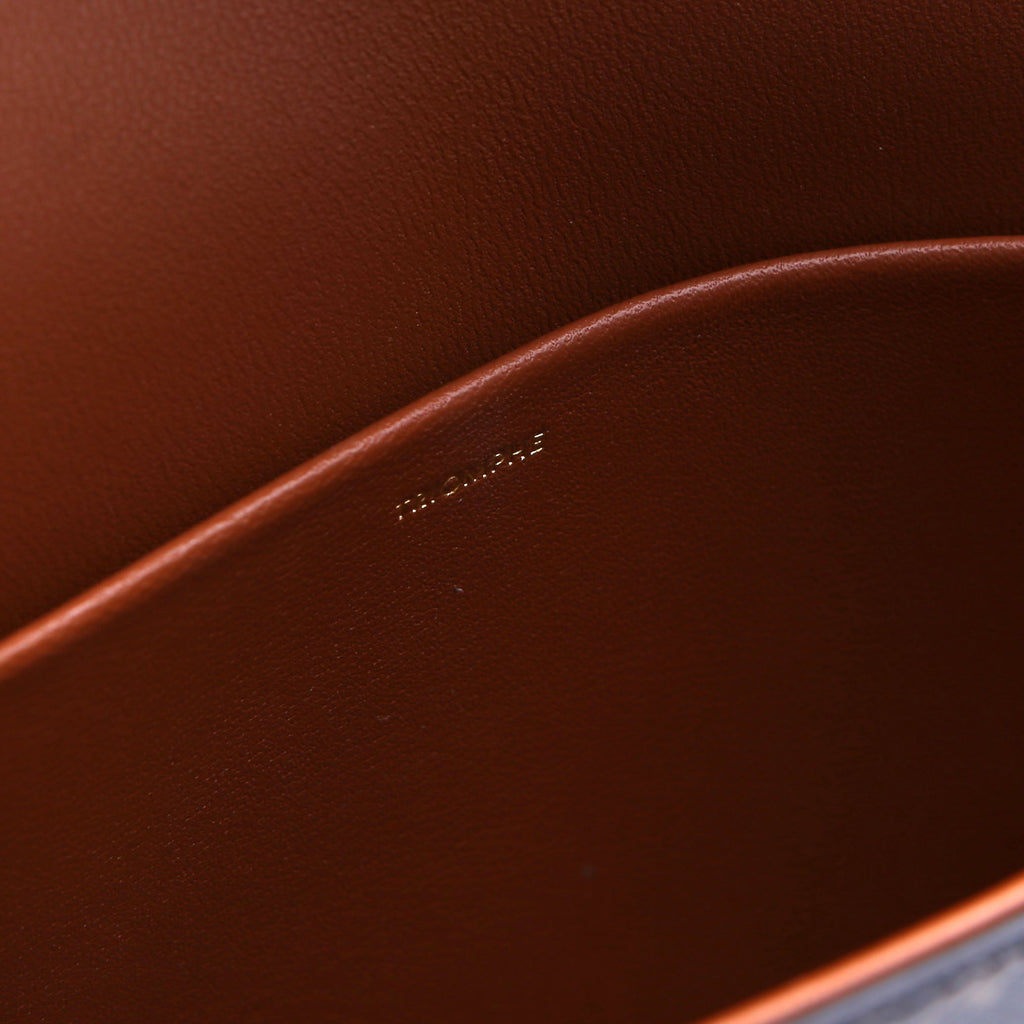 Claude Triomphe Shoulder Bag Canvas/Calfskin Brown