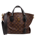 Flower Zipped Tote MM Monogram Black