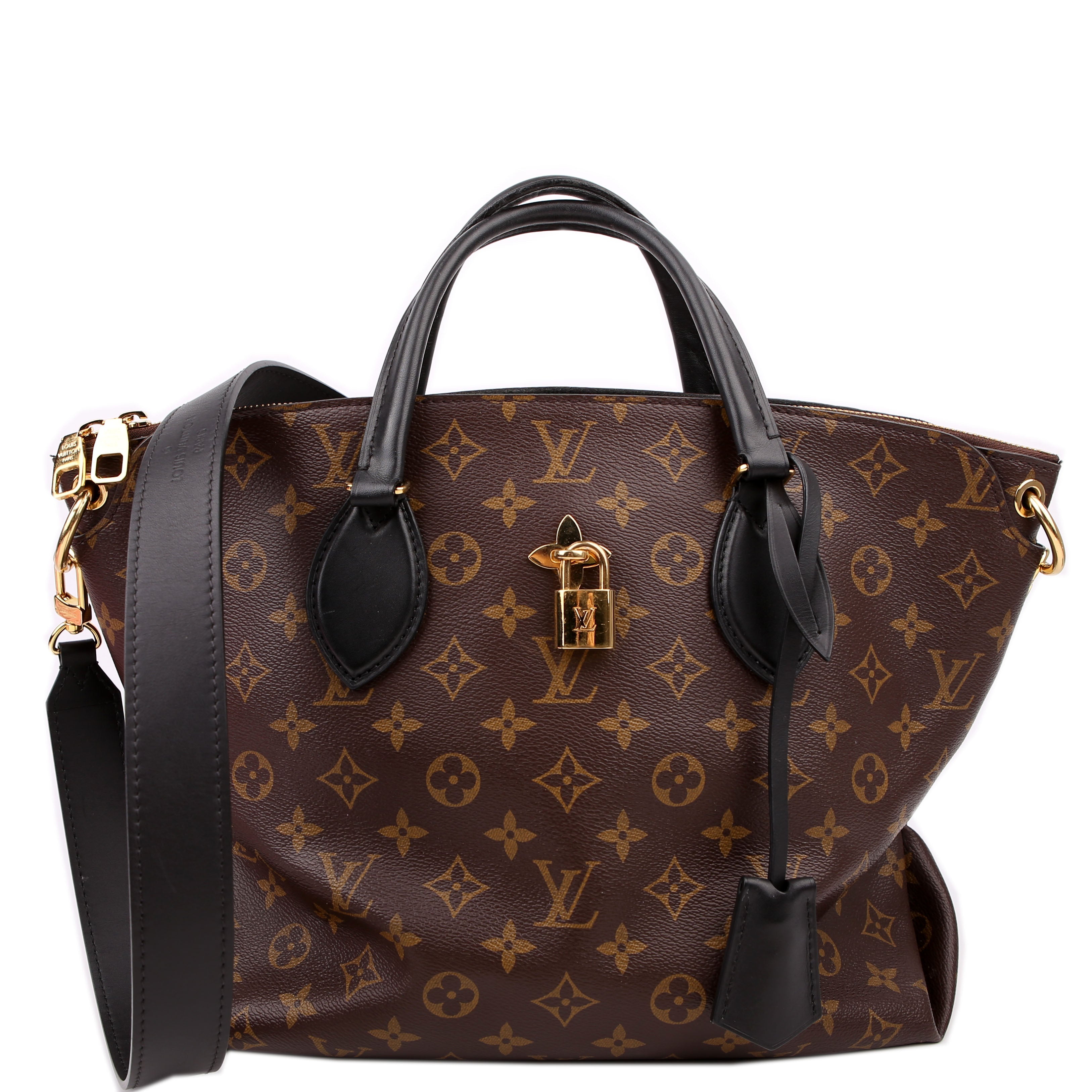 Flower Zipped Tote MM Monogram Black