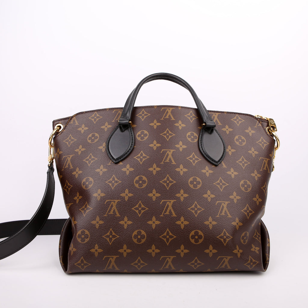 Flower Zipped Tote MM Monogram Black