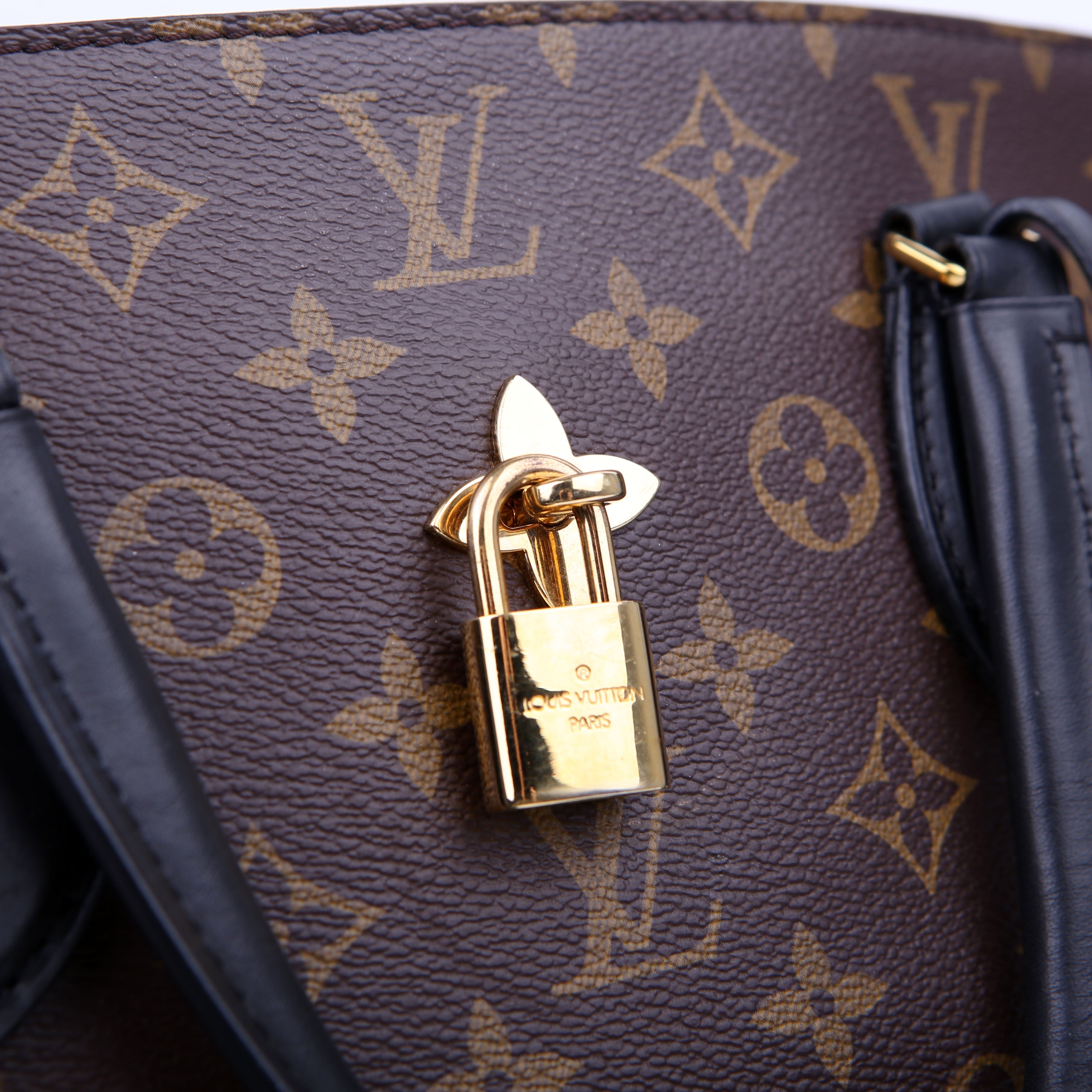 Flower Zipped Tote MM Monogram Black