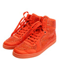 Satin Crystal High Top Sneakers Size 40 Orange
