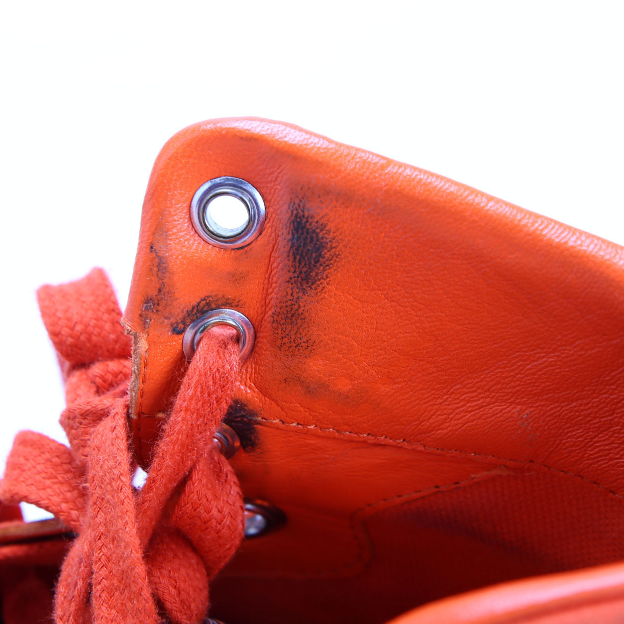Satin Crystal High Top Sneakers Size 40 Orange
