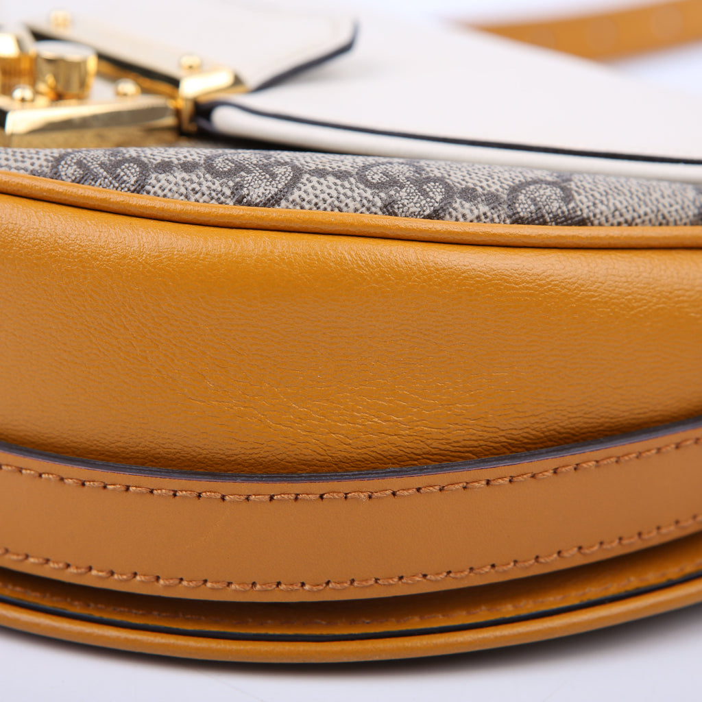644524 Padlock GG Supreme Small Messenger Cream/Yellow