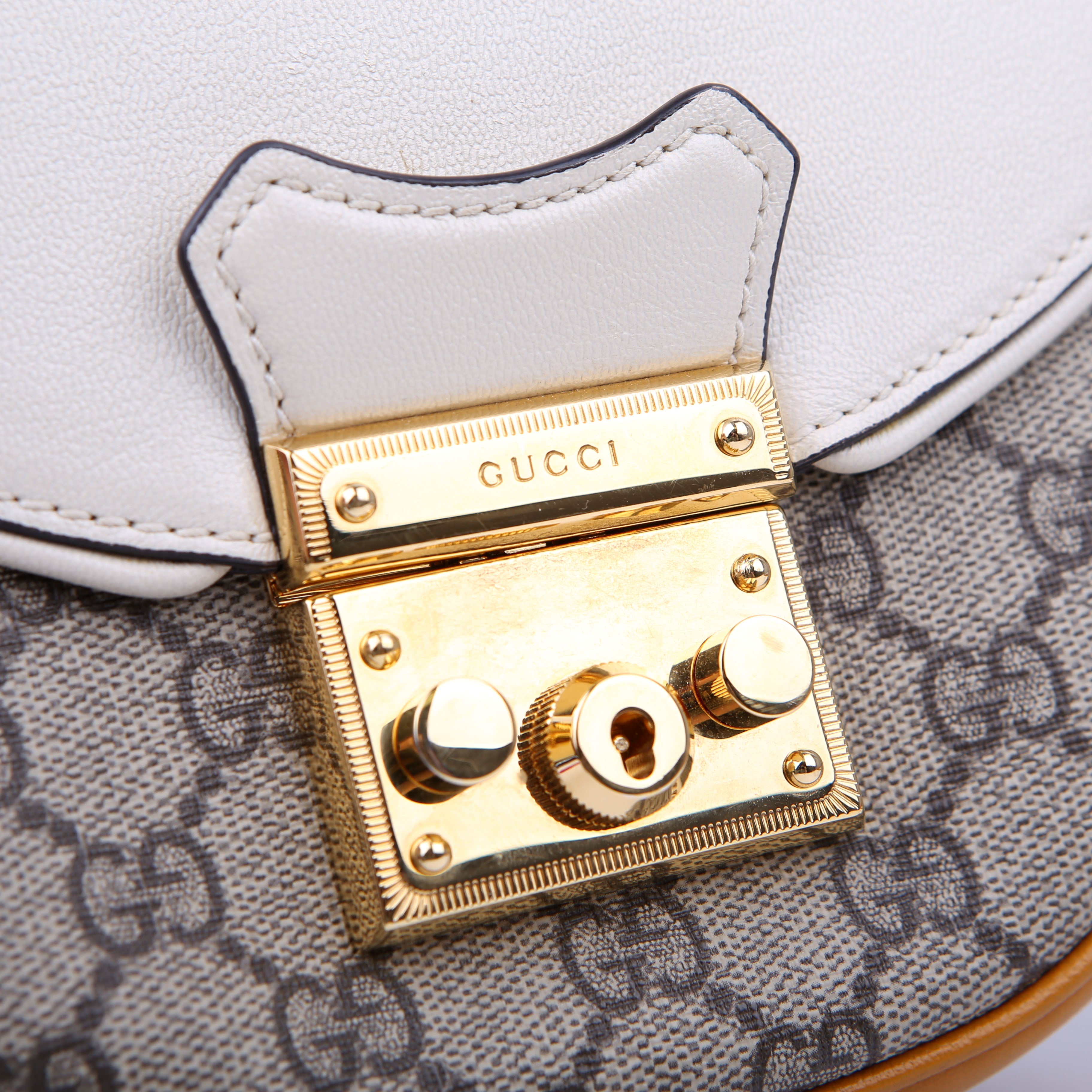 644524 Padlock GG Supreme Small Messenger Cream/Yellow