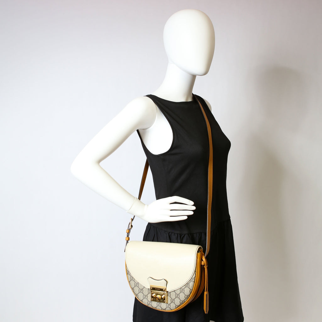 644524 Padlock GG Supreme Small Messenger Cream/Yellow