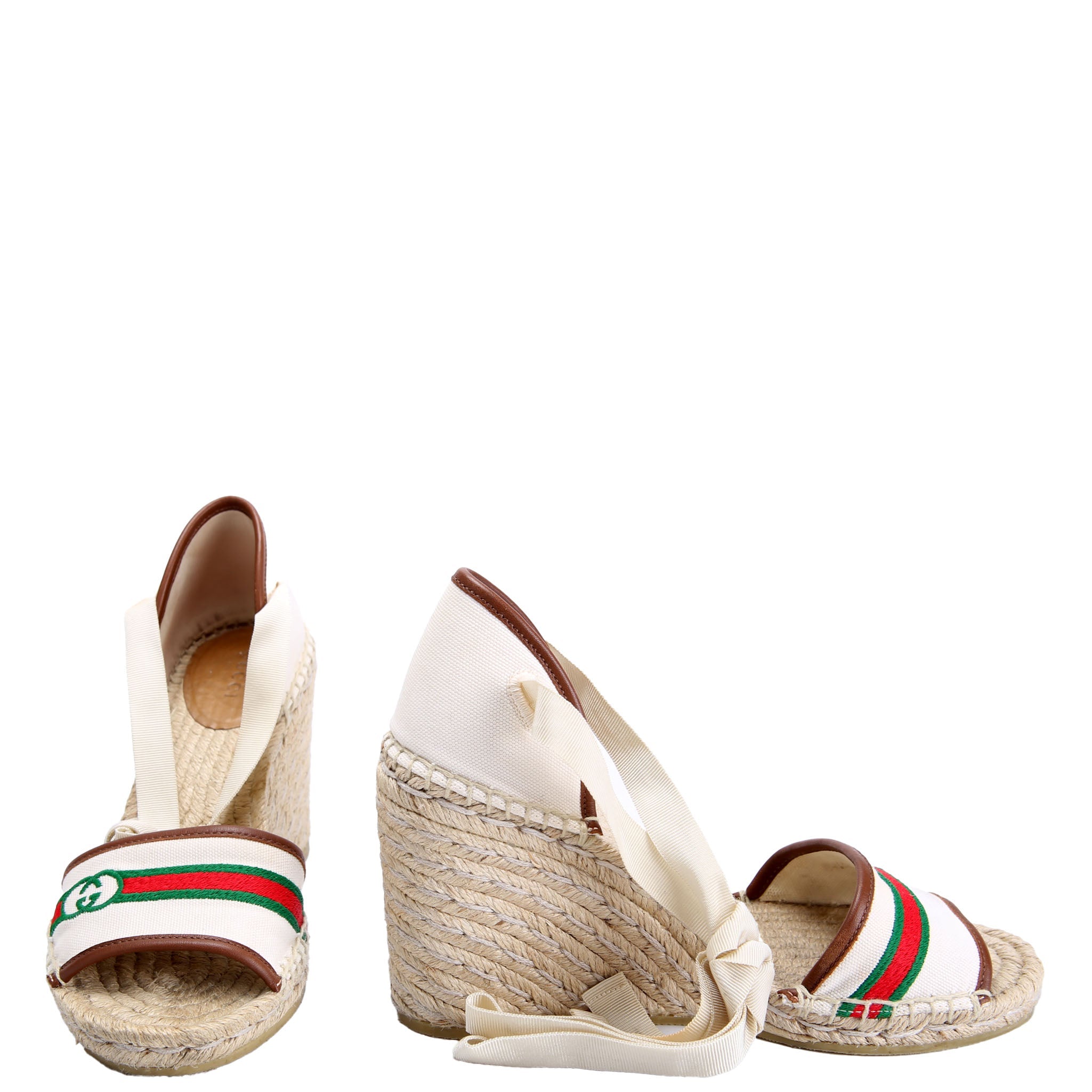 Web Espadrille Wedges Size 37.5 White