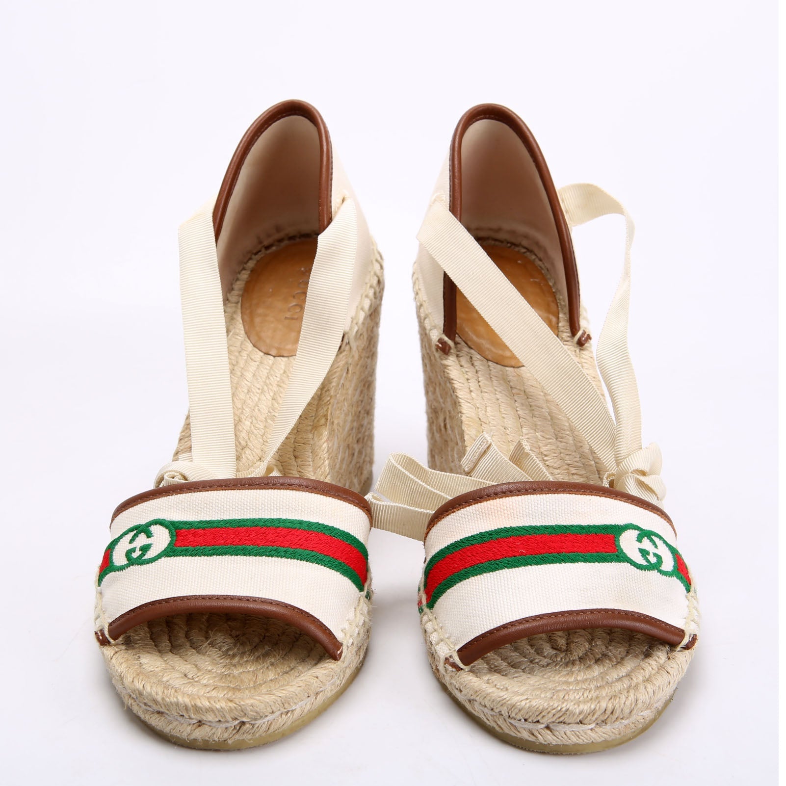 Web Espadrille Wedges Size 37.5 White