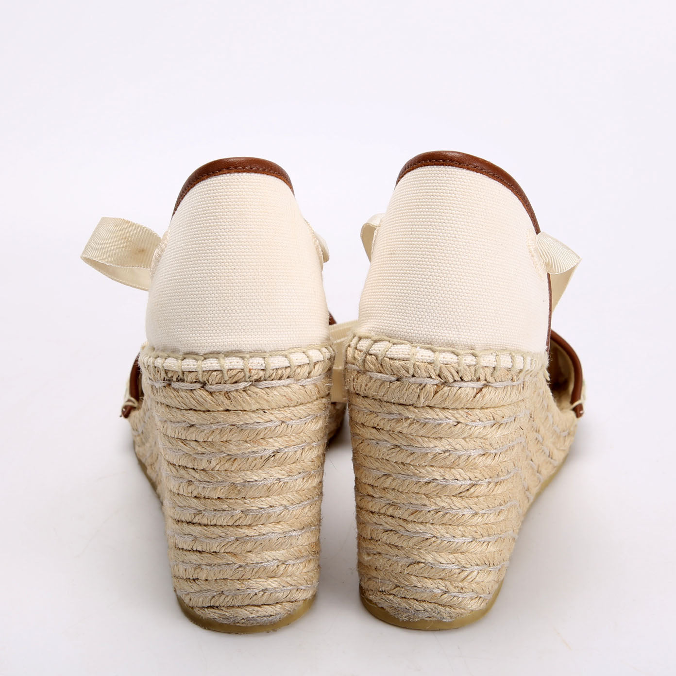Web Espadrille Wedges Size 37.5 White