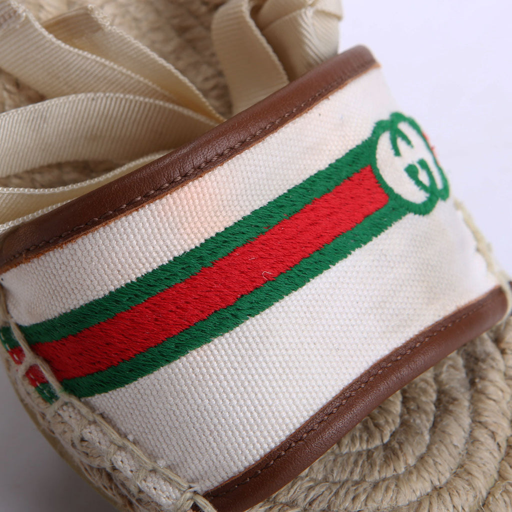 Web Espadrille Wedges Size 37.5 White