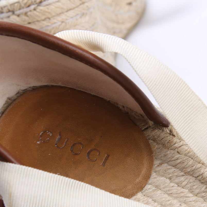 Web Espadrille Wedges Size 37.5 White