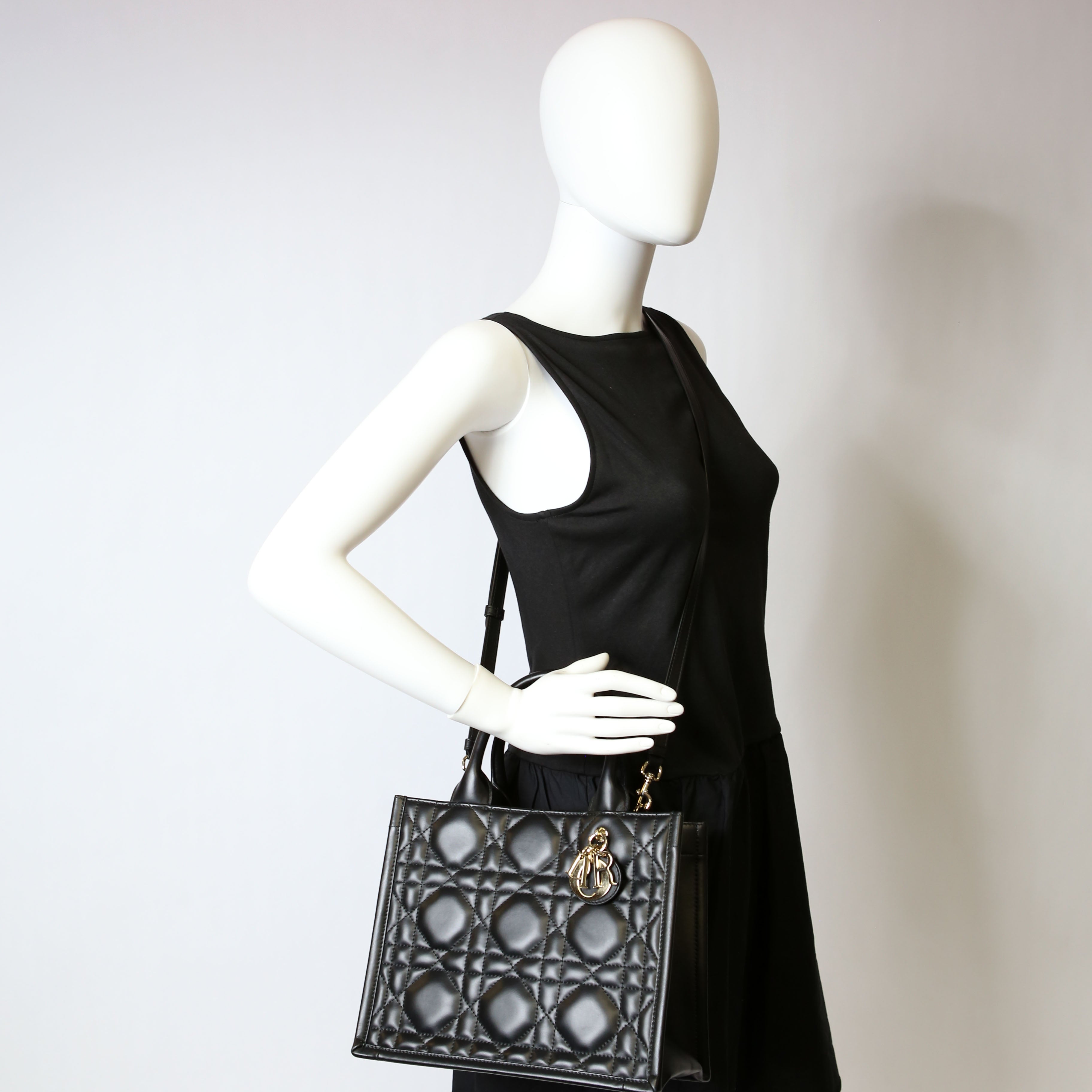 Dior Book Tote Small Lambskin Cannage Black