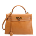 Kelly Retourne 32 Chamonix Leather 1993 Tan/Gold