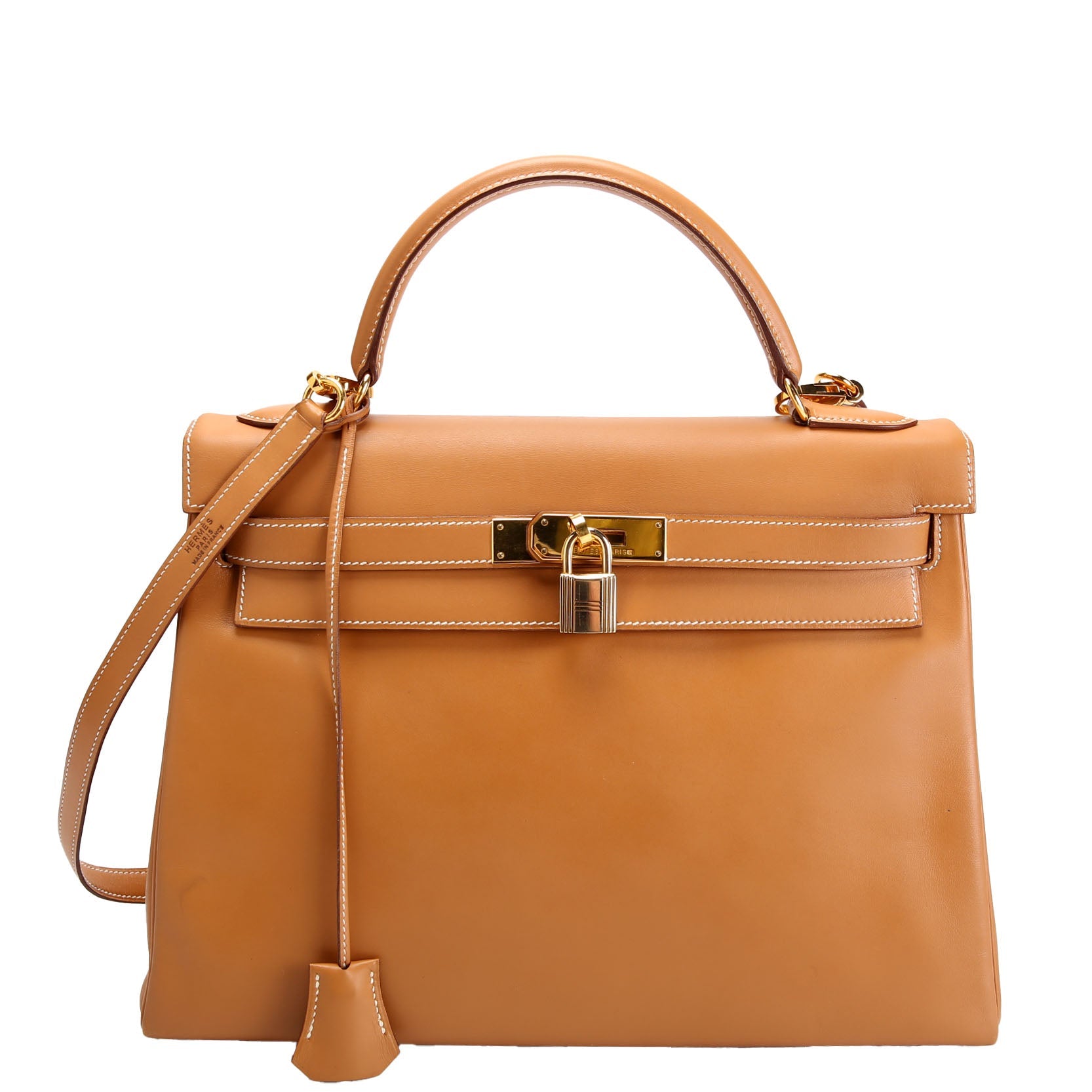 Kelly Retourne 32 Chamonix Leather 1993 Tan/Gold
