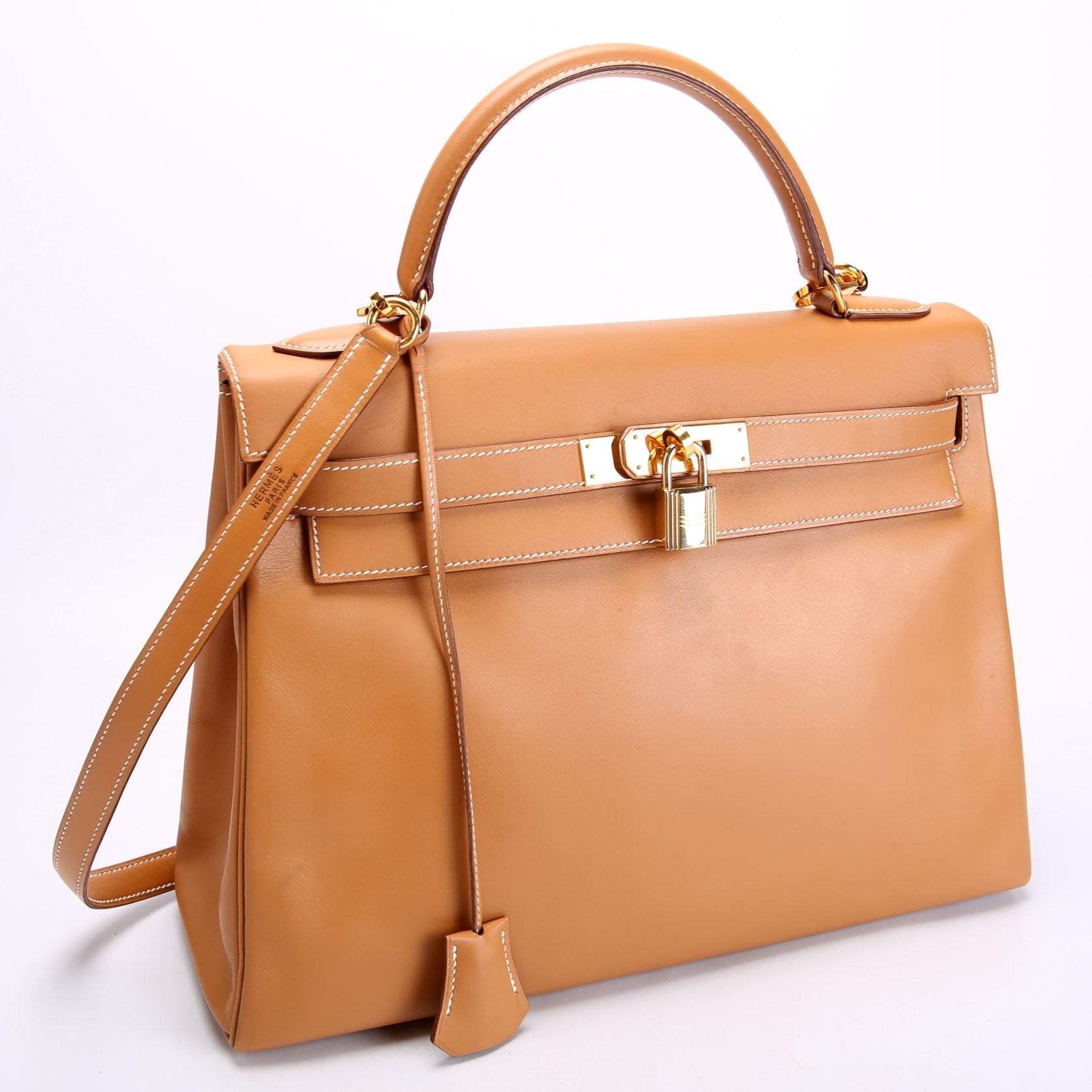 Kelly Retourne 32 Chamonix Leather 1993 Tan/Gold