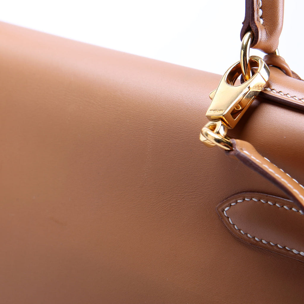 Kelly Retourne 32 Chamonix Leather 1993 Tan/Gold