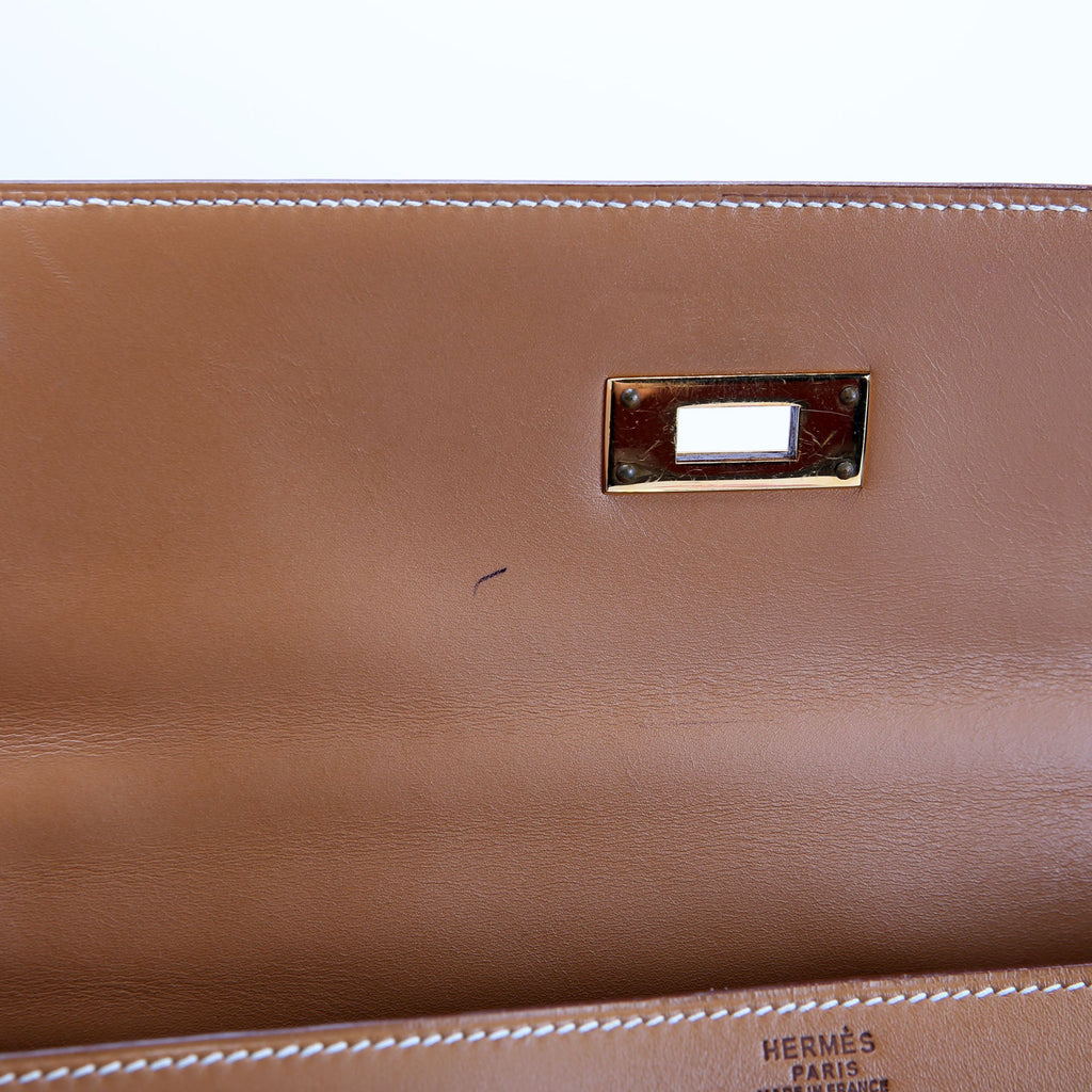 Kelly Retourne 32 Chamonix Leather 1993 Tan/Gold