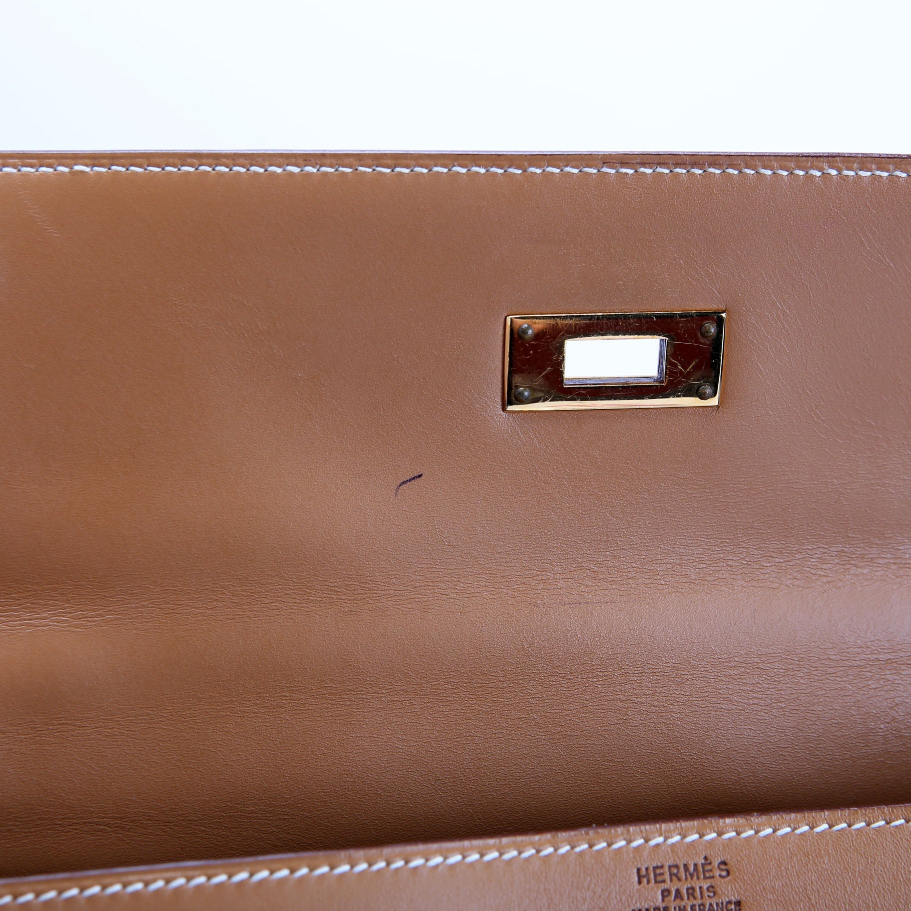Kelly Retourne 32 Chamonix Leather 1993 Tan/Gold
