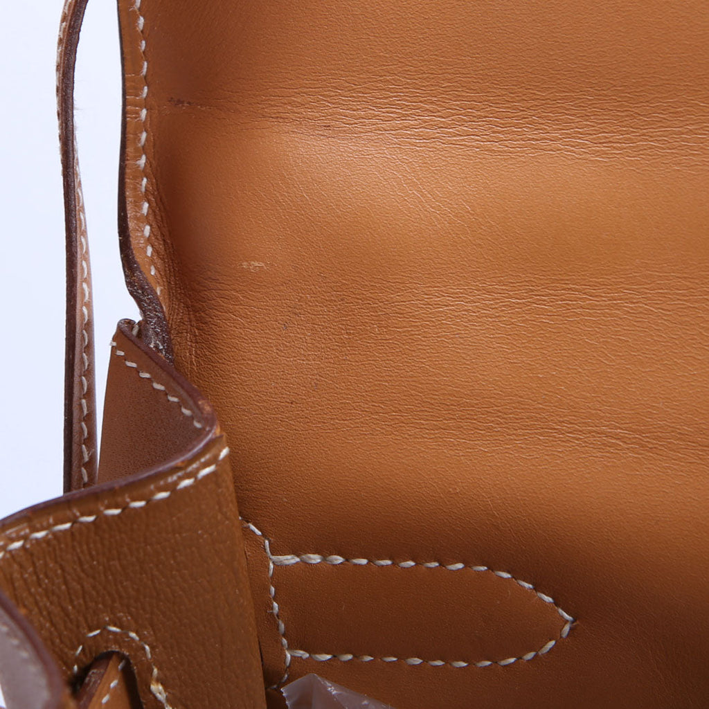 Kelly Retourne 32 Chamonix Leather 1993 Tan/Gold