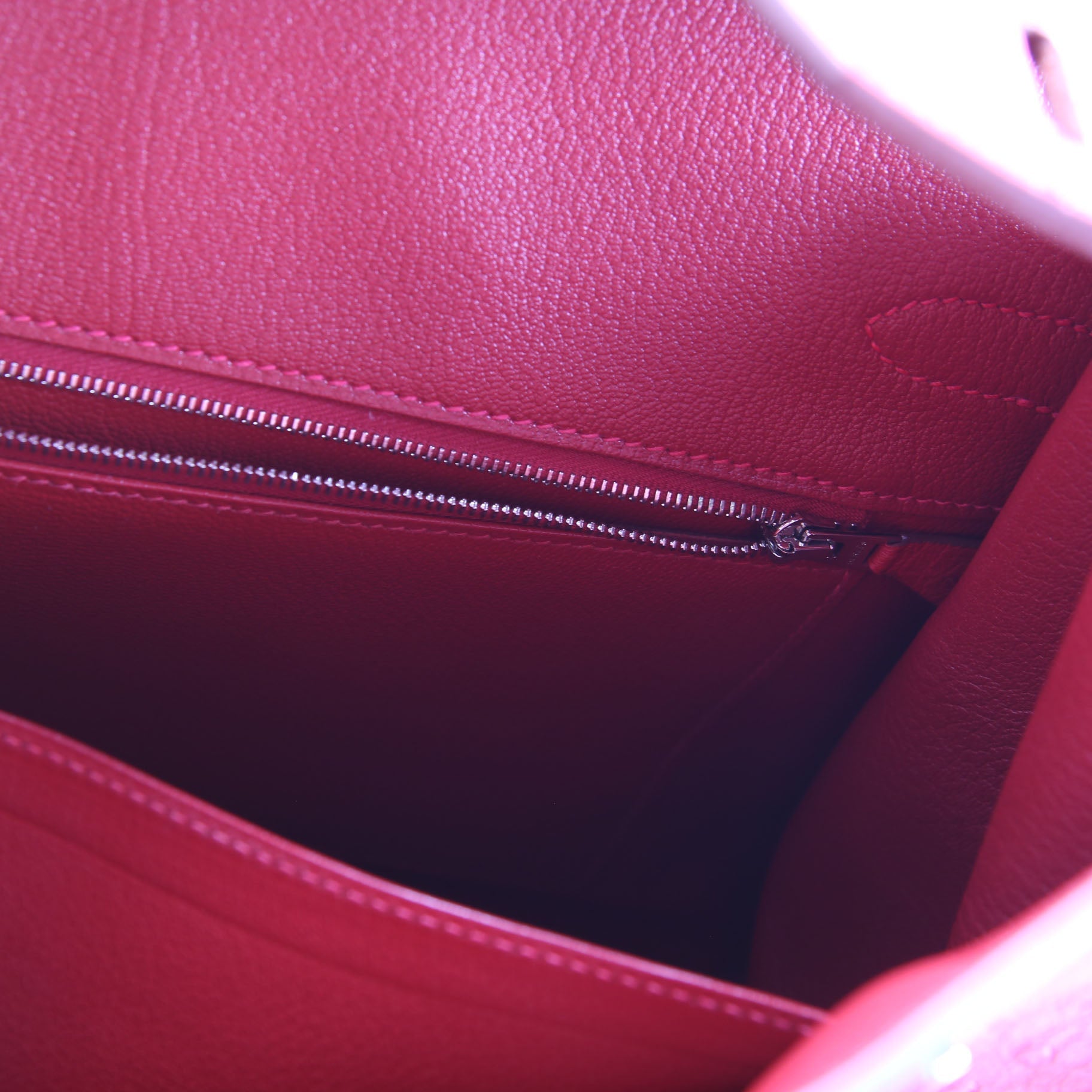 Birkin 35 Ostrich 2015 Red/Palladium