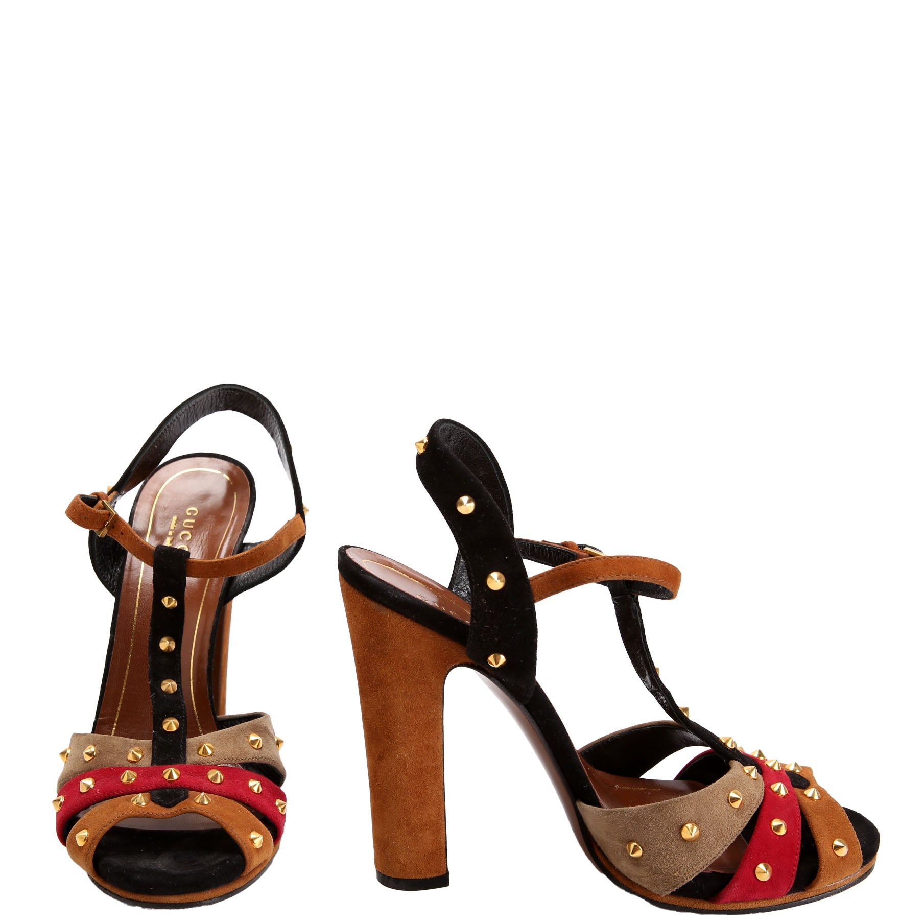 Jacquelyne Studded Suede Block Heels Size 38
