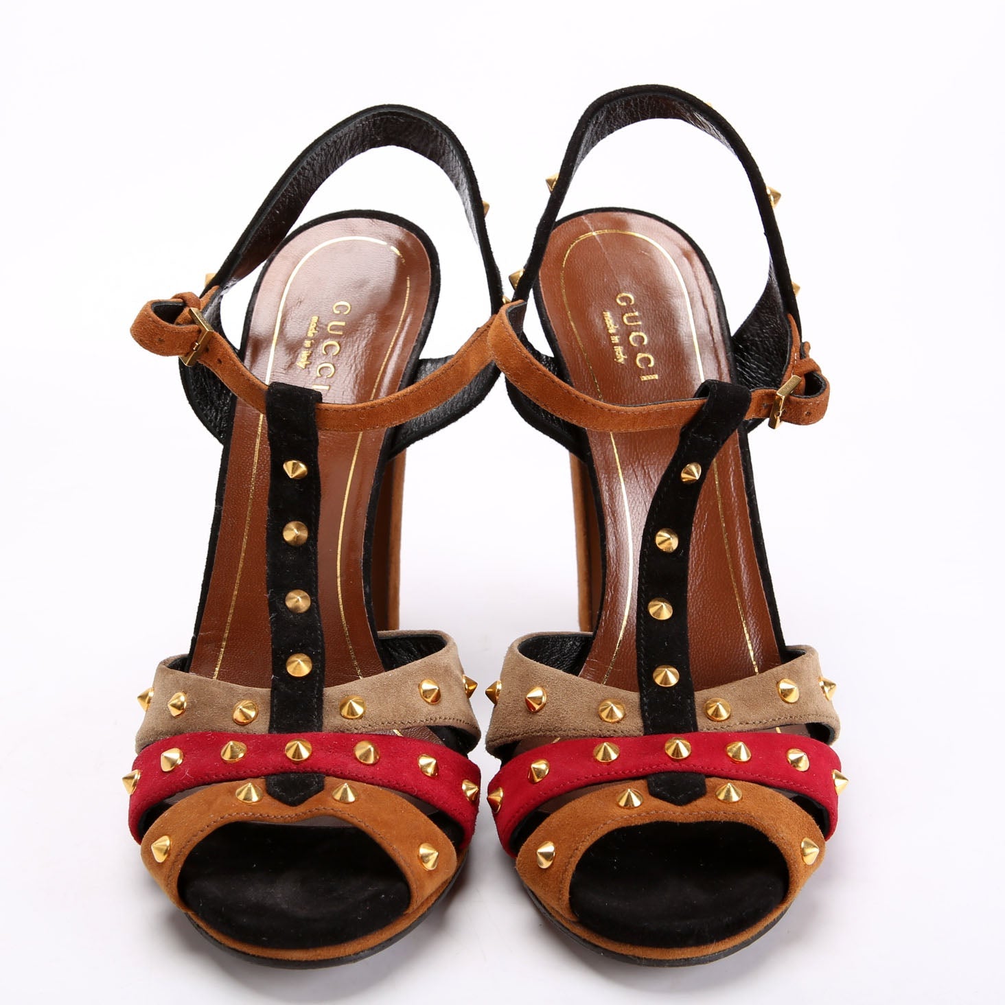 Jacquelyne Studded Suede Block Heels Size 38