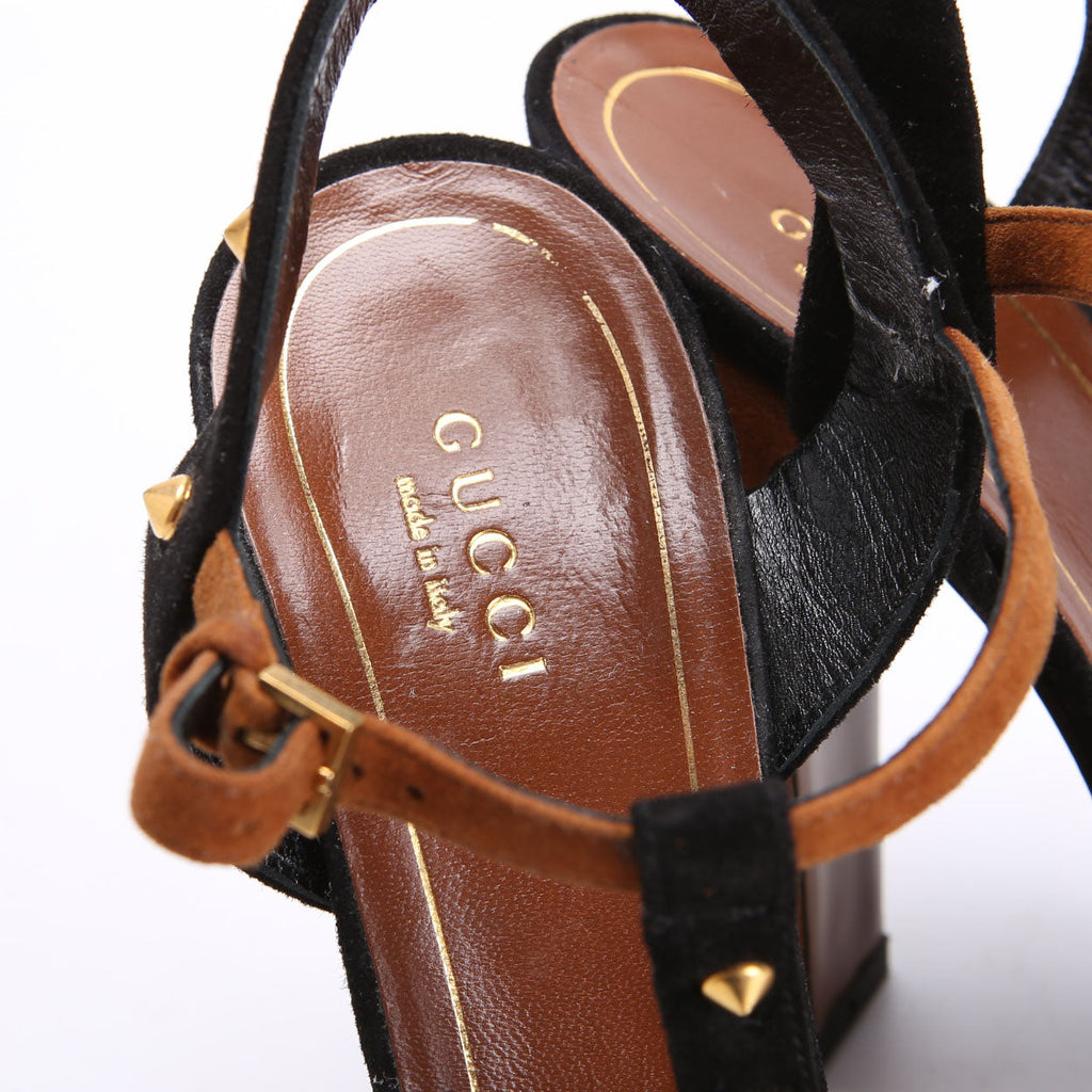 Jacquelyne Studded Suede Block Heels Size 38
