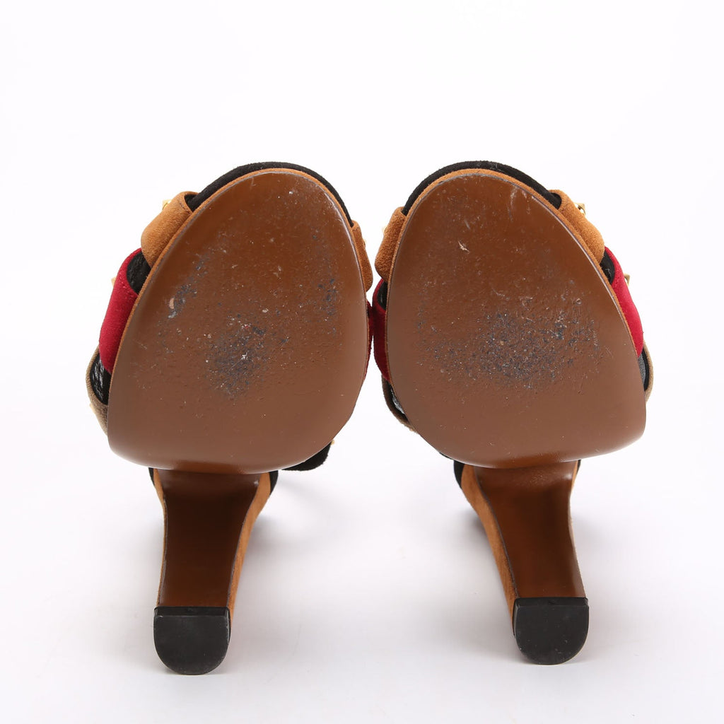 Jacquelyne Studded Suede Block Heels Size 38