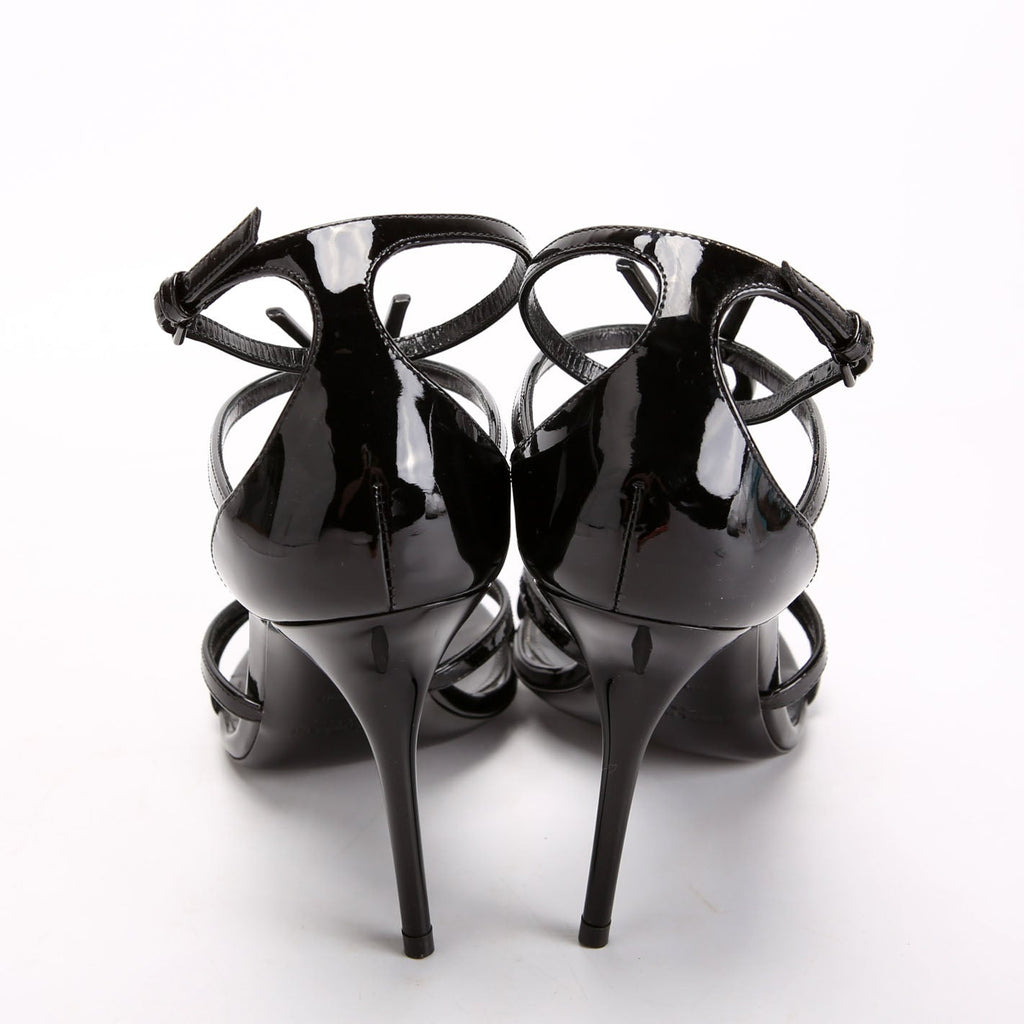 Cassandra Monogram Sandals 100 Size 38 Black