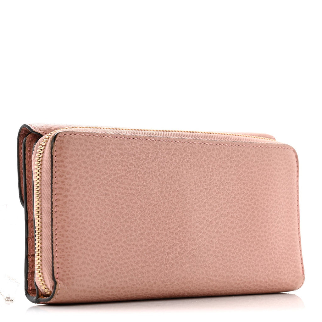 Gucci Dollar Calfskin Interlocking G Continental Wallet Soft Pink