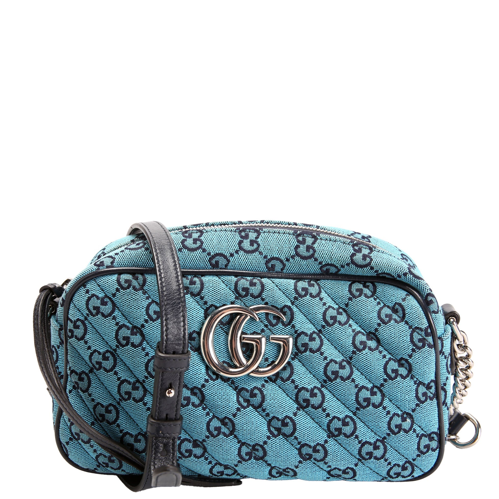 Gucci 447632 Marmont Small GG Canvas Camera Blue