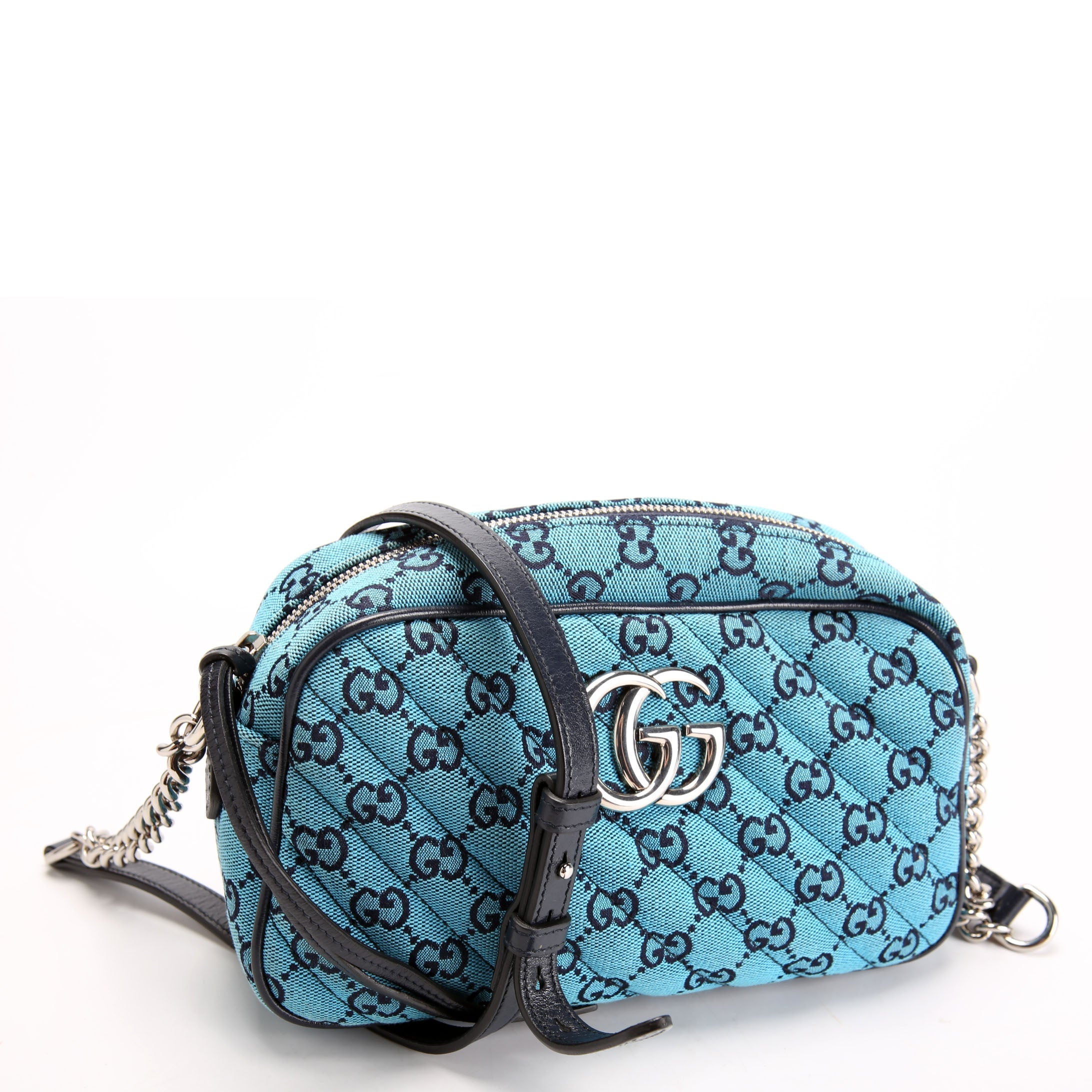 Gucci 447632 Marmont Small GG Canvas Camera Blue