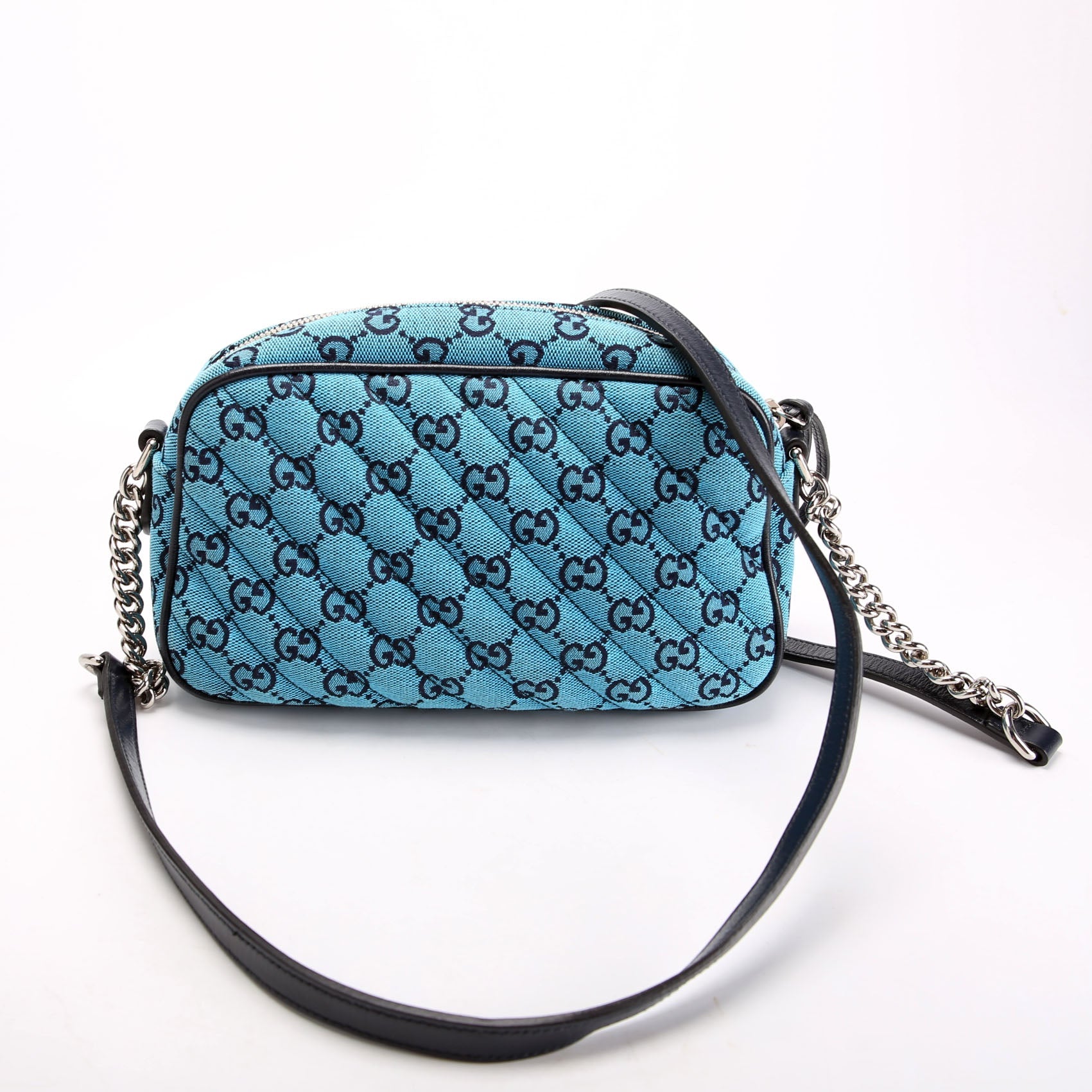 Gucci 447632 Marmont Small GG Canvas Camera Blue