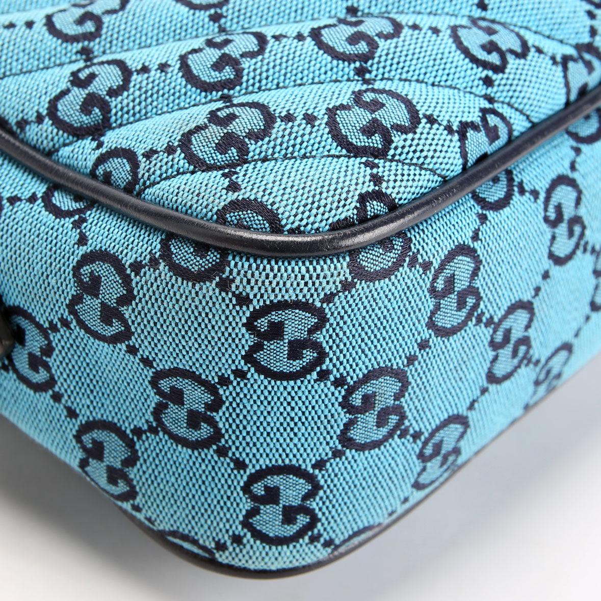 Gucci 447632 Marmont Small GG Canvas Camera Blue