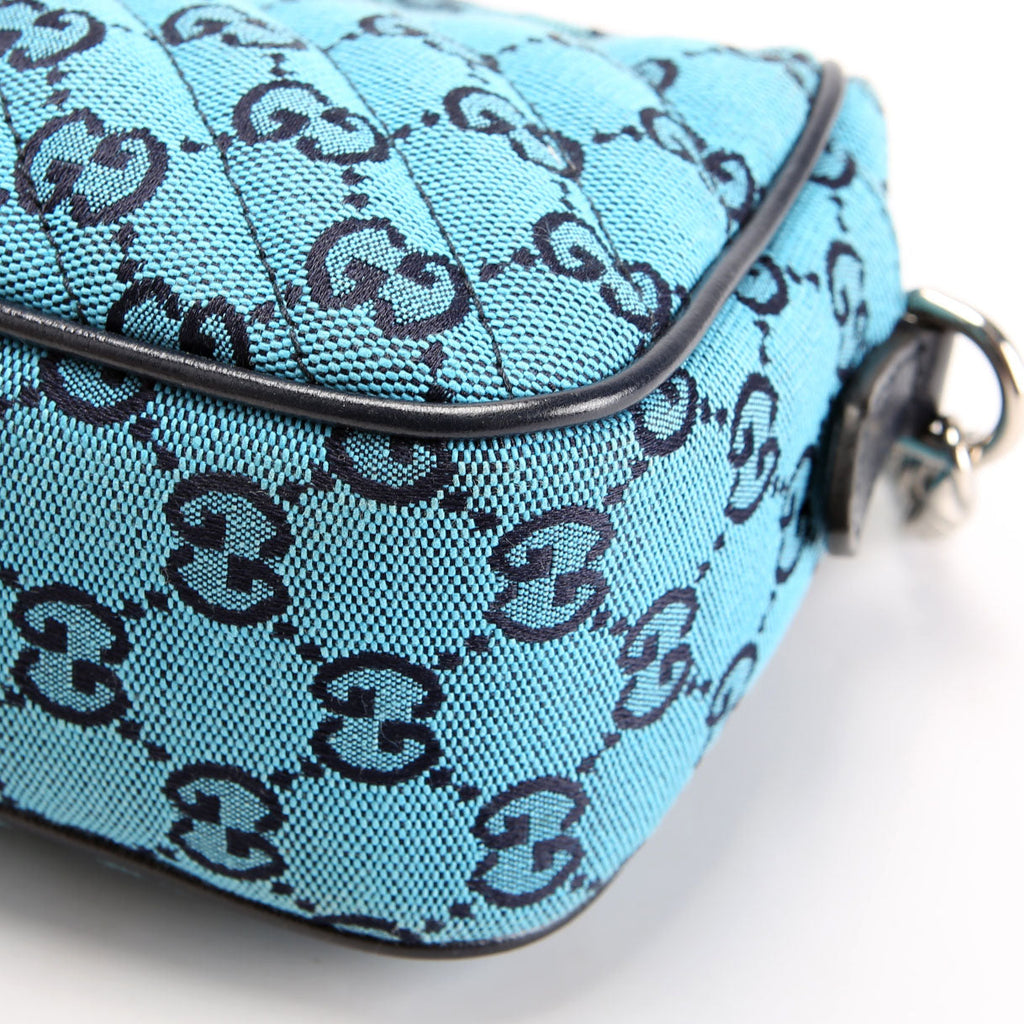 Gucci 447632 Marmont Small GG Canvas Camera Blue