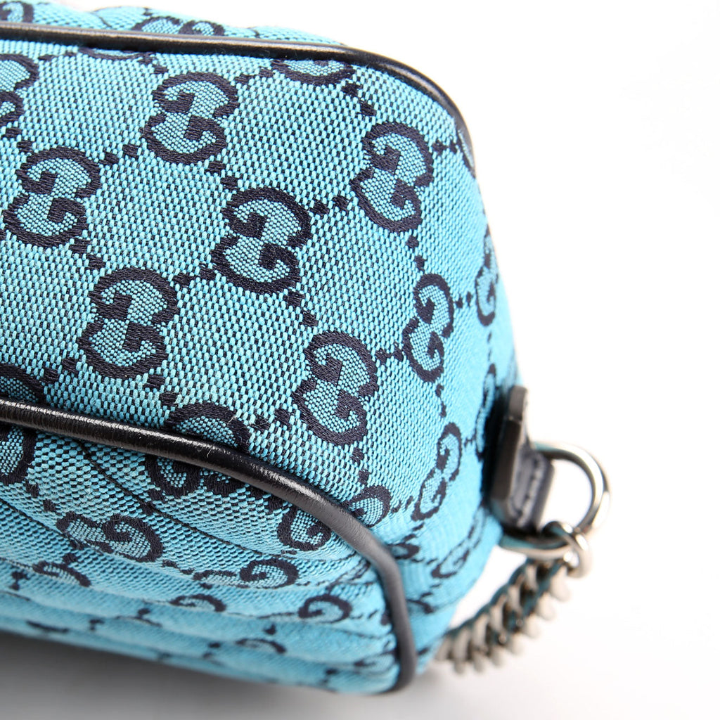 Gucci 447632 Marmont Small GG Canvas Camera Blue